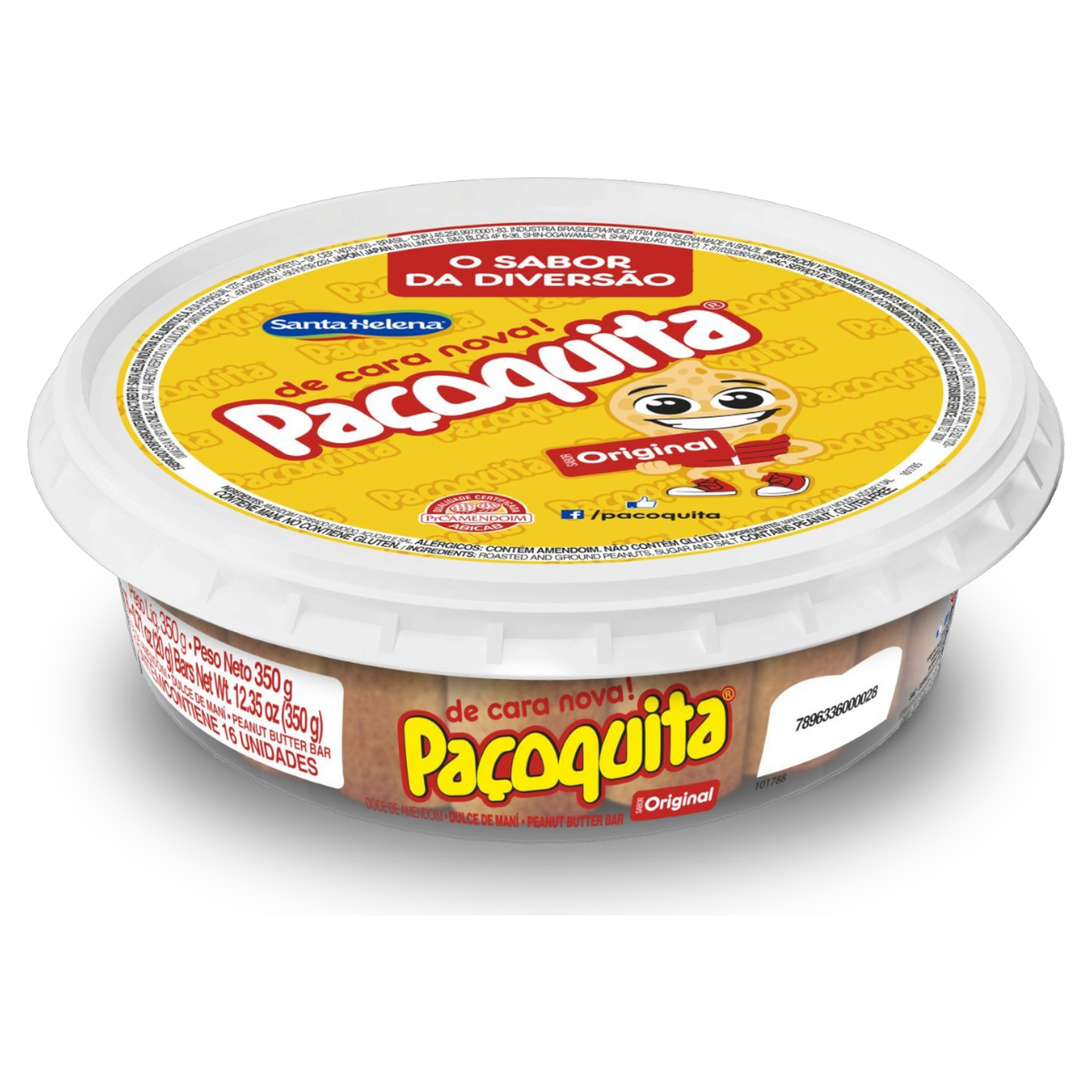 Paçoca Rolha Paçoquita Santa Helena Pote 350g