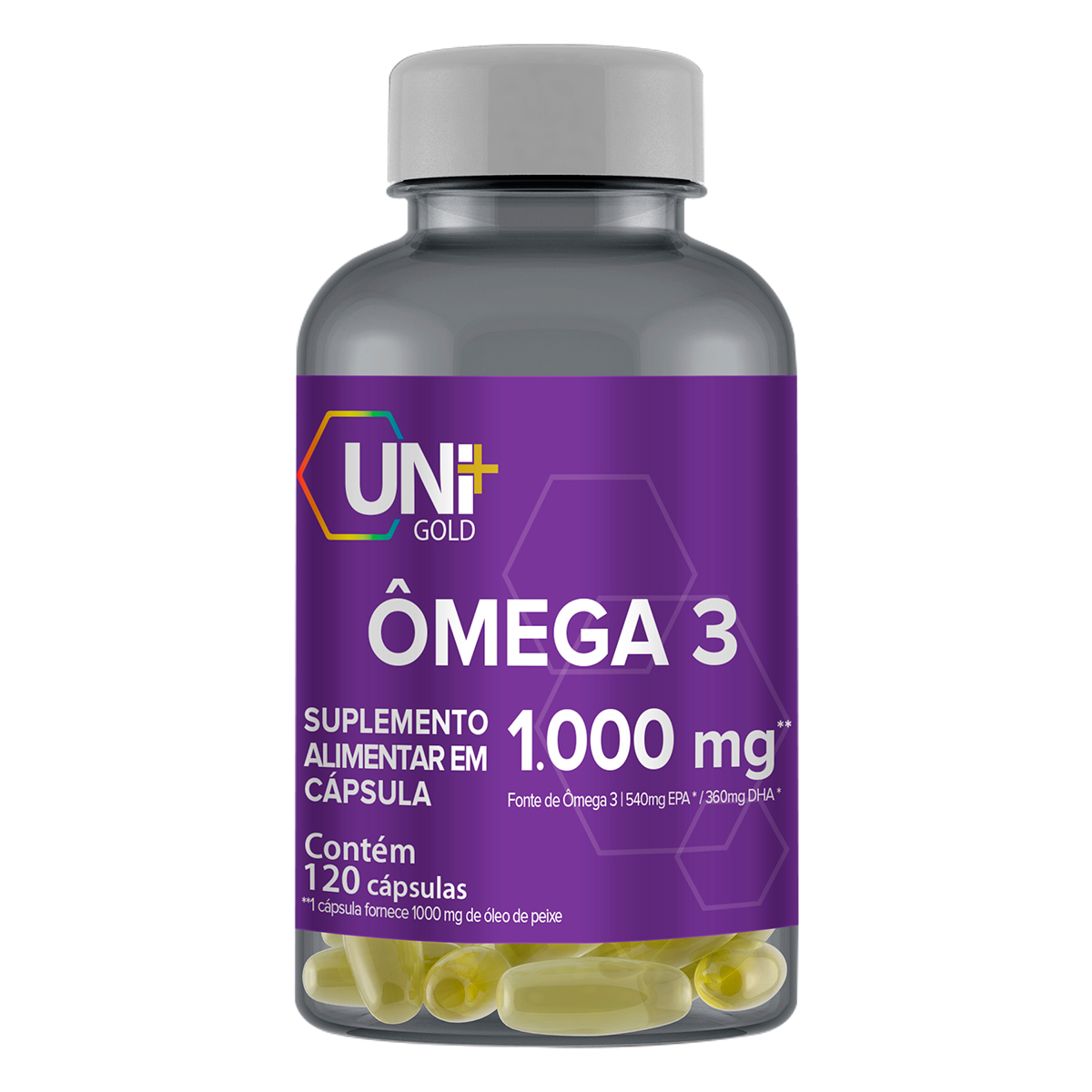 Suplemento Alimentar &Ocirc;mega 3 Uni Gold Pote C/120 Unidades
