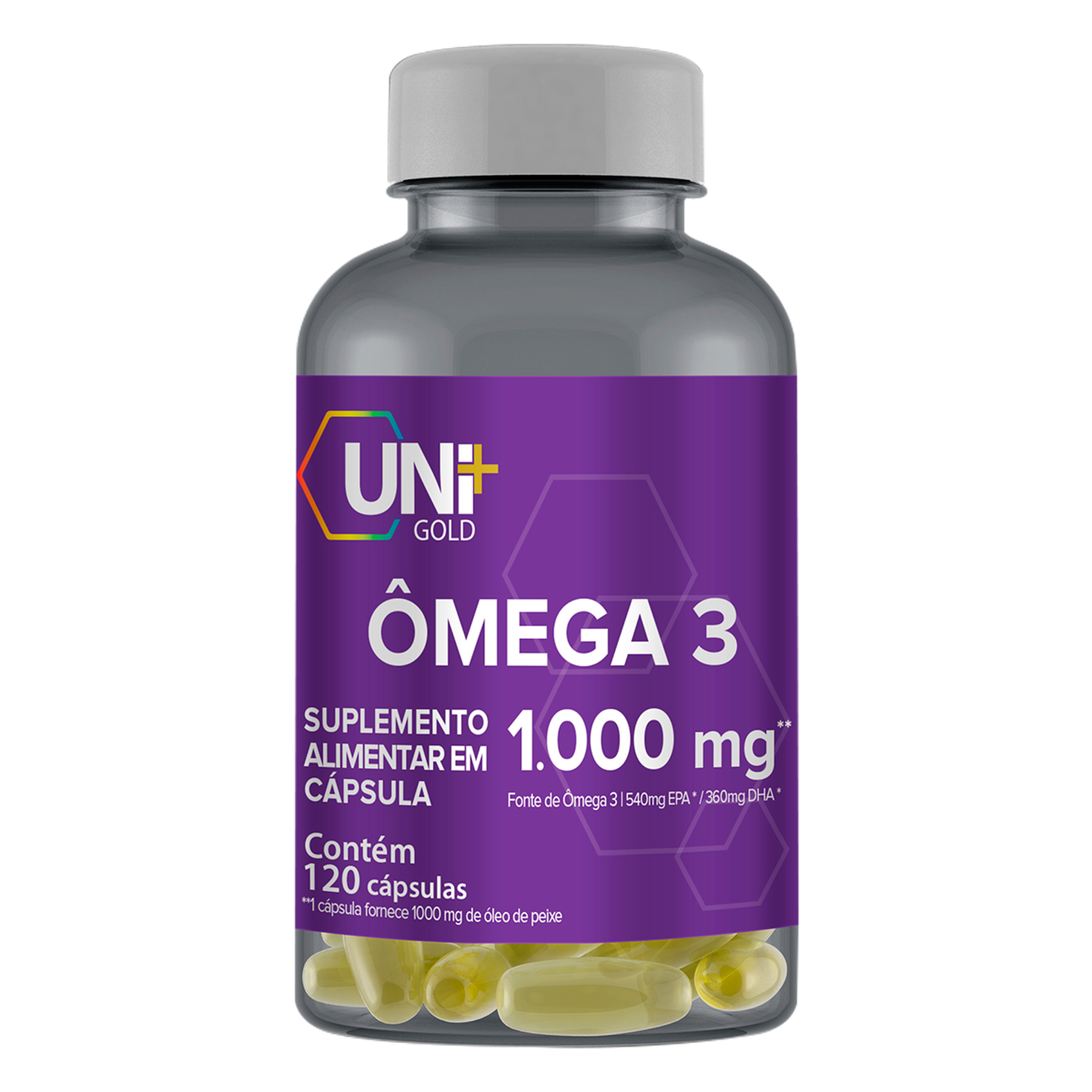 Suplemento Alimentar &Ocirc;mega 3 Uni Gold Pote C/120 Unidades