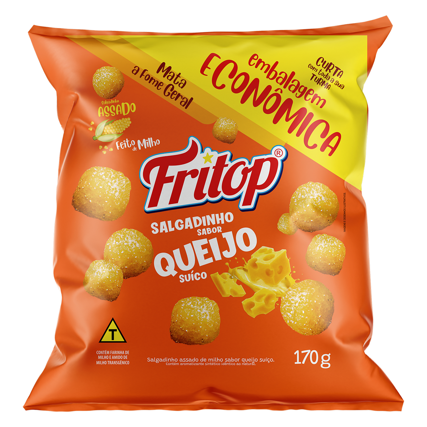 Salgadinho de Milho Queijo Fritop Pacote 170g