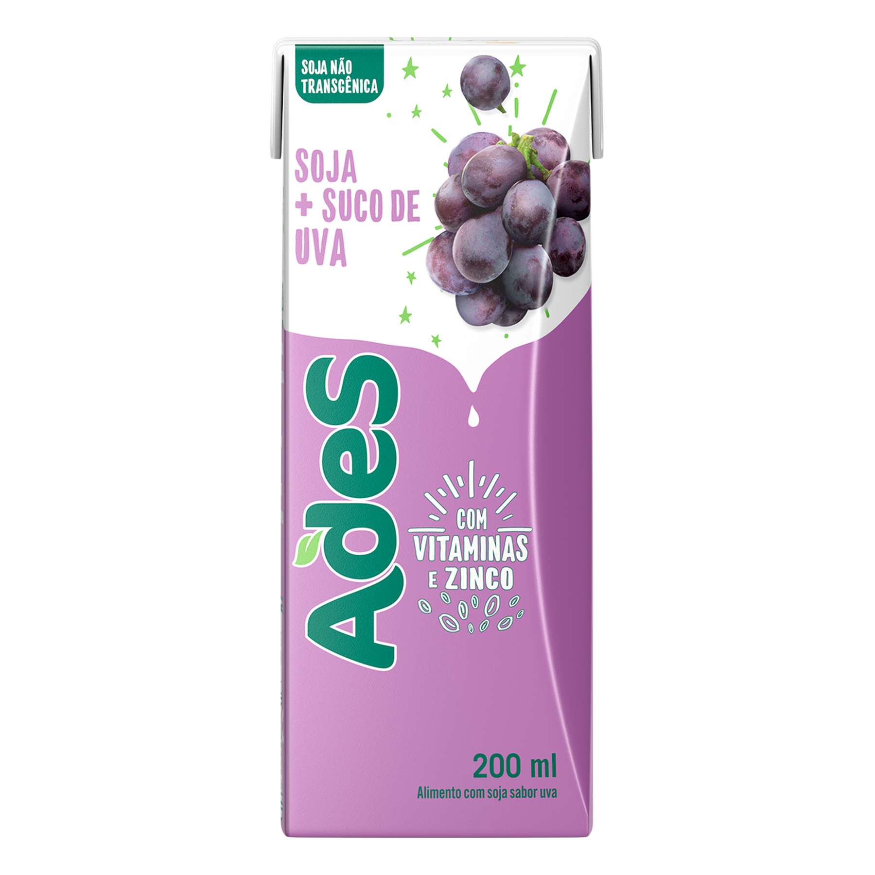 Bebida à Base de Soja Uva Ades Caixa 200ml