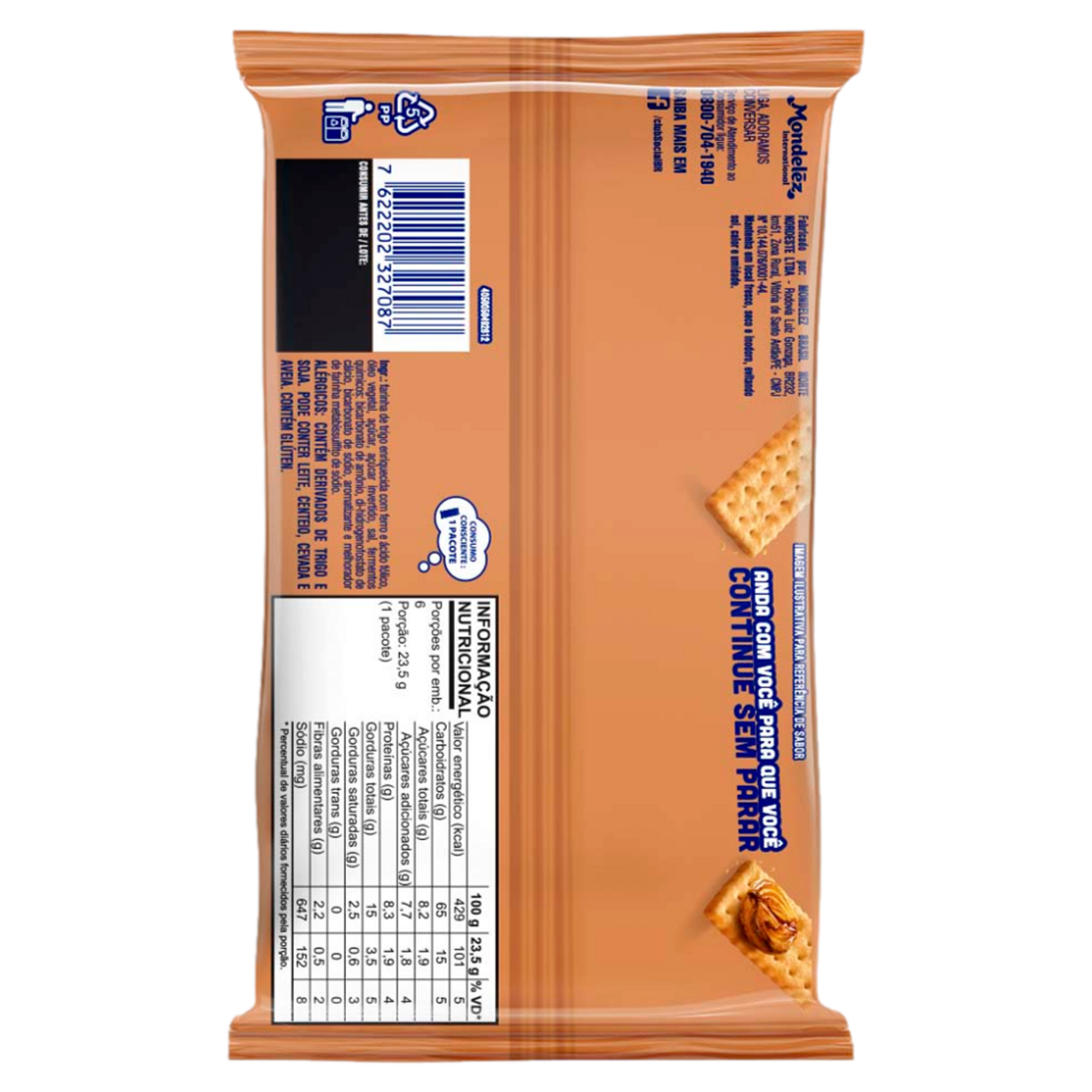 Pack Biscoito Cebola Caramelizada Club Social Pacote 141g C/6 Unidades