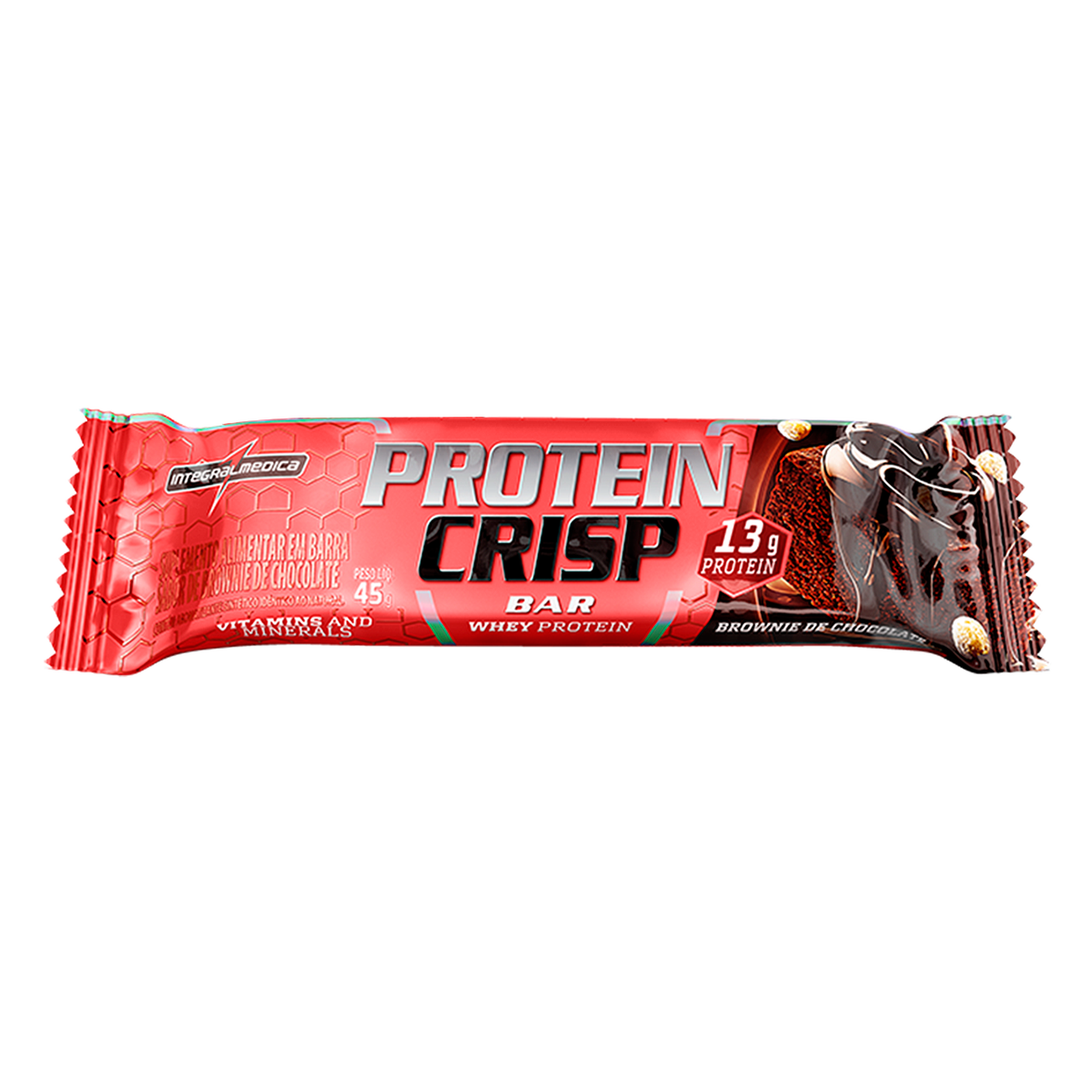 Barra de Proteína Brownie de Chocolate Protein Crisp Integralmedica 45g