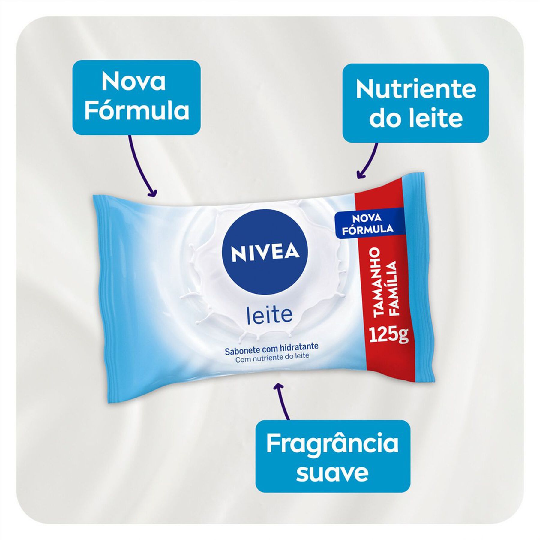 Sabonete em Barra Hidratante Leite Nivea Pacote 125g