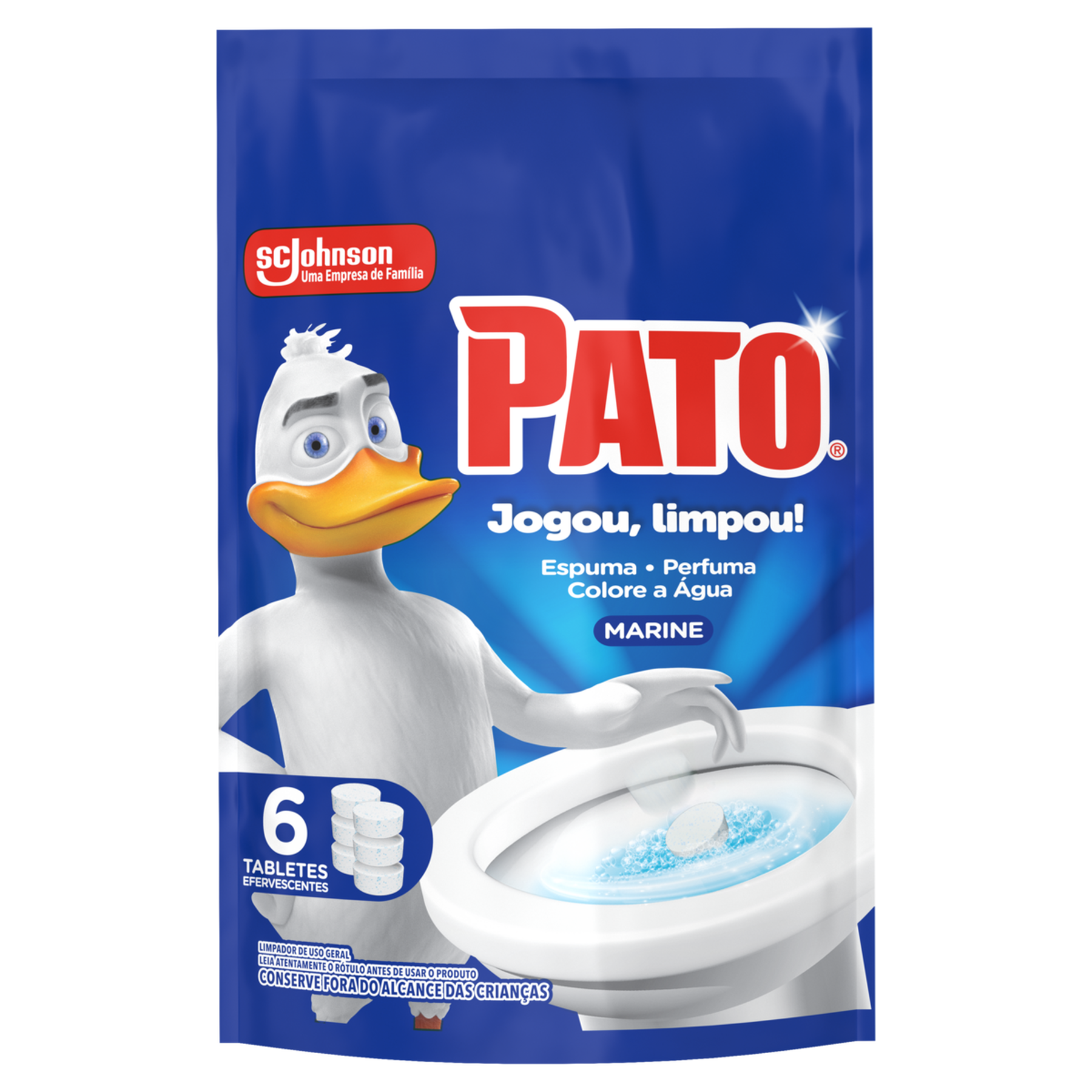 Limpador Sanit&aacute;rio Tablete Marine Pato 60g C/6 Unidades