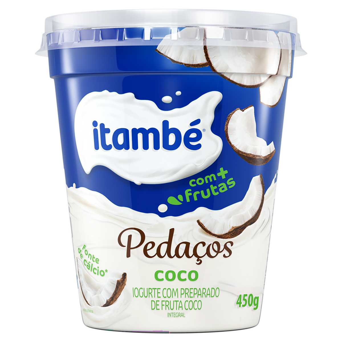 Iogurte Integral Peda&ccedil;os Coco Itamb&eacute; Pote 450g