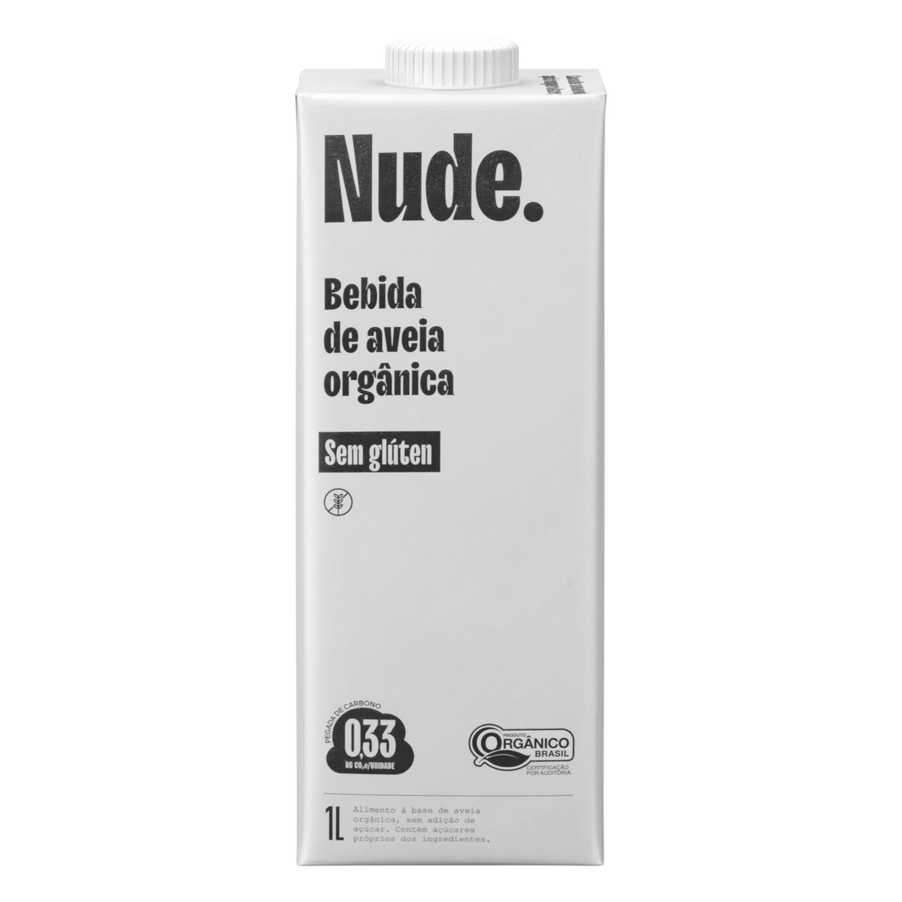 Bebida &agrave; Base de Aveia Org&acirc;nica Nude. Caixa 1l