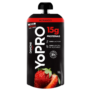 Iogurte Morango Zero Yopro Danone Squeeze 160g