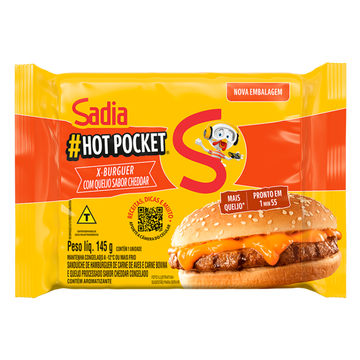 Sanduíche Hot Pocket X-Cheddar Cremoso Sadia Pacote 145g