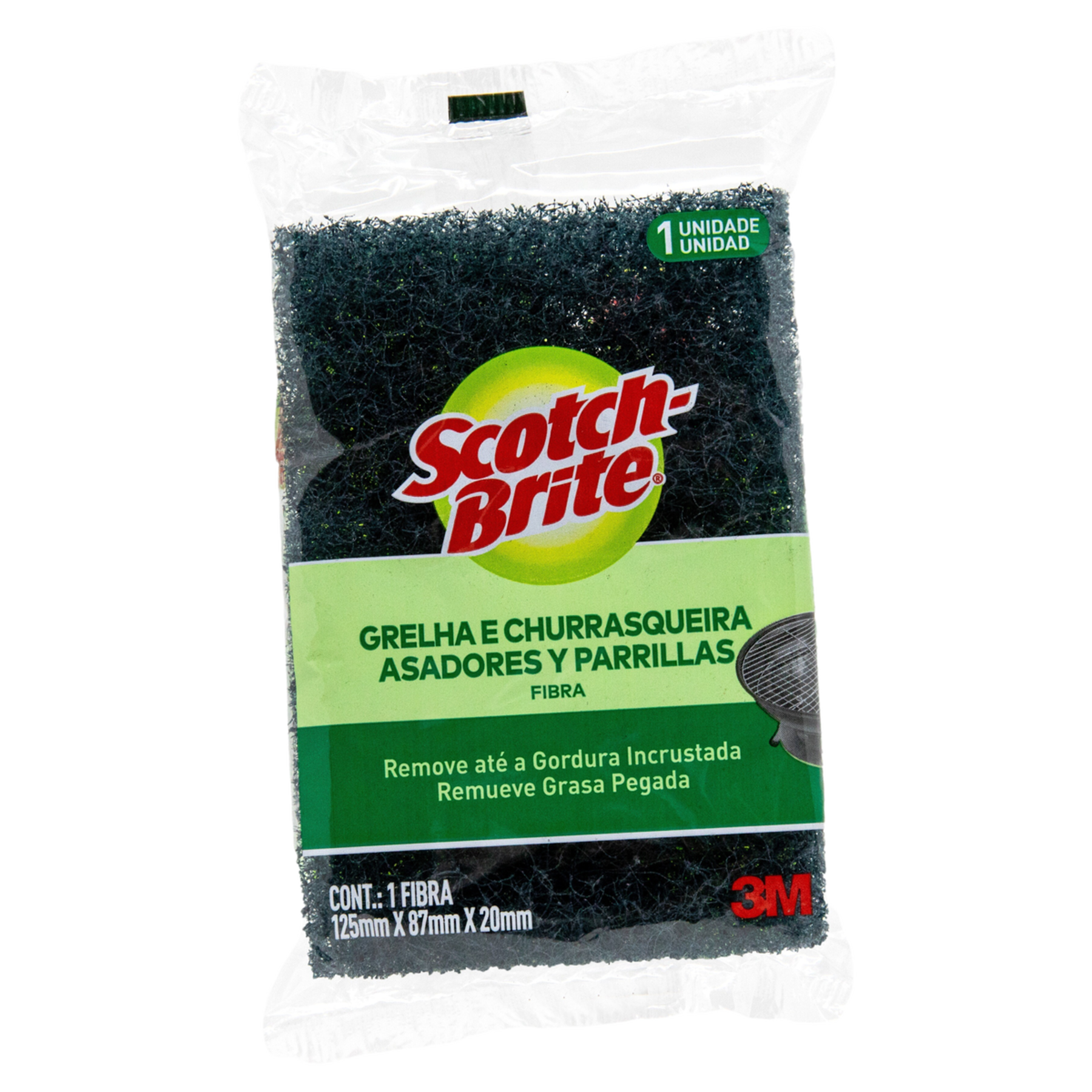 Esponja para Grelha e Churrasqueira Scotch-Brite 125mm x 87mm x 20mm