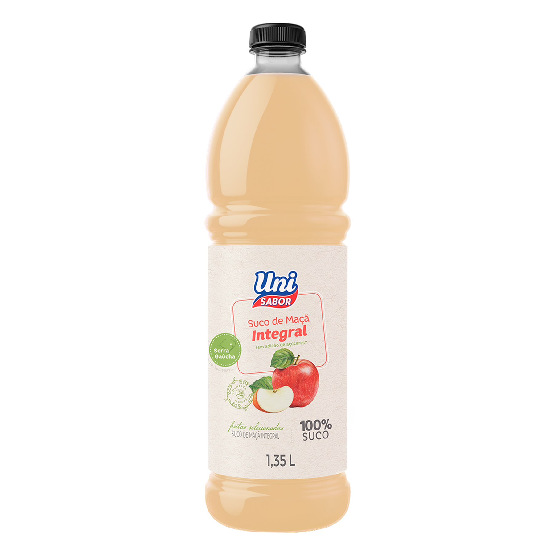Suco de Ma&ccedil;&atilde; Integral Uni Sabor Garrafa 1,35l