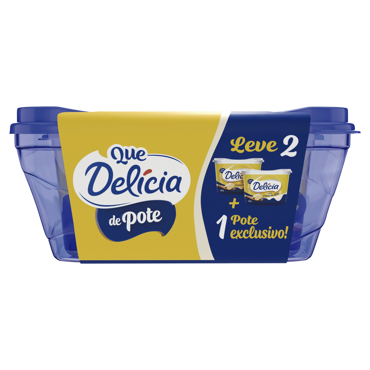 Margarina com Creme de Leite e Sal Del&iacute;cia 500g C/2 Unidades - Embalagem Gr&aacute;tis 01 Pote com Tampa Exclusivo