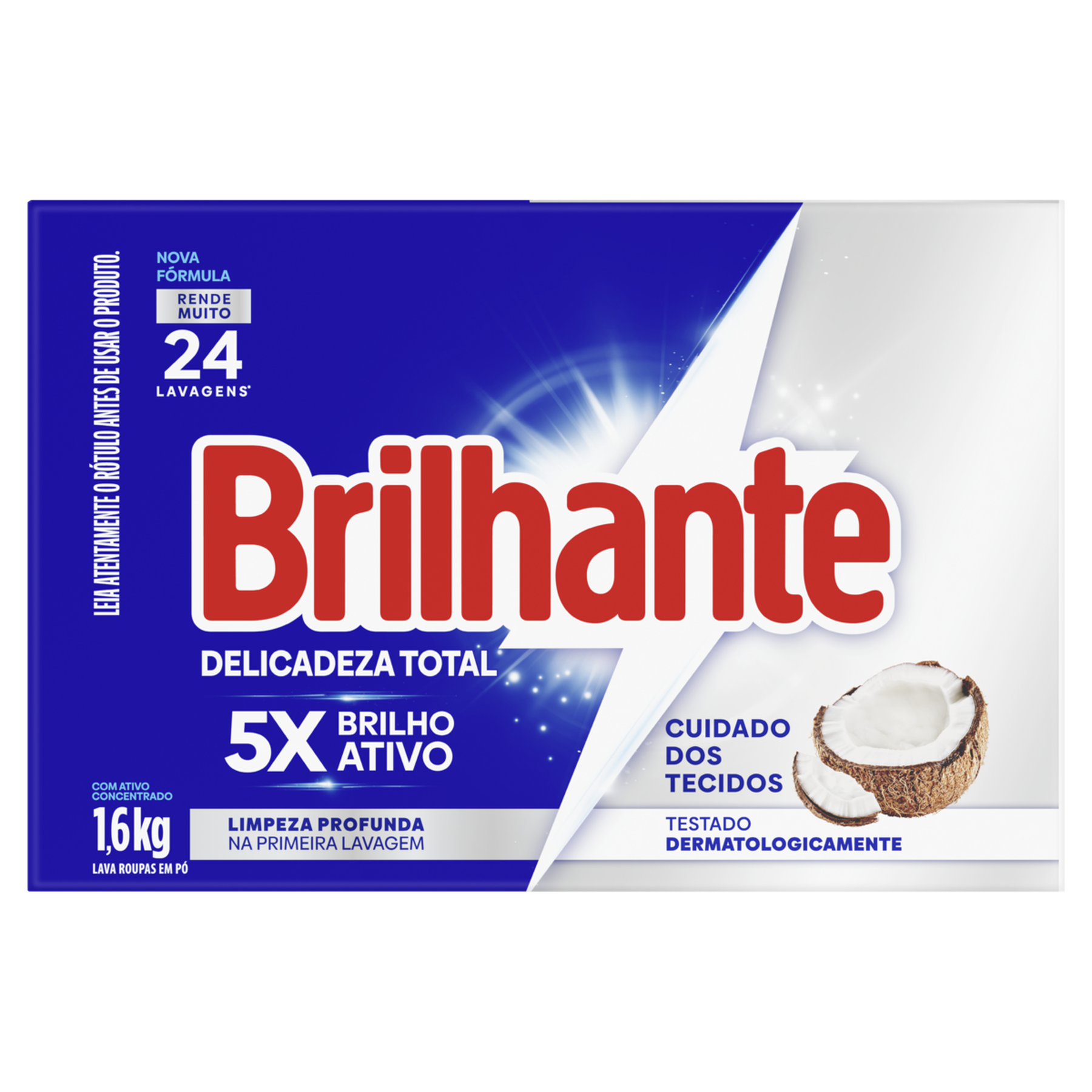 Sabão em Pó Roupas Brancas e Coloridas Delicadeza Total Brilhante Caixa 1,6kg