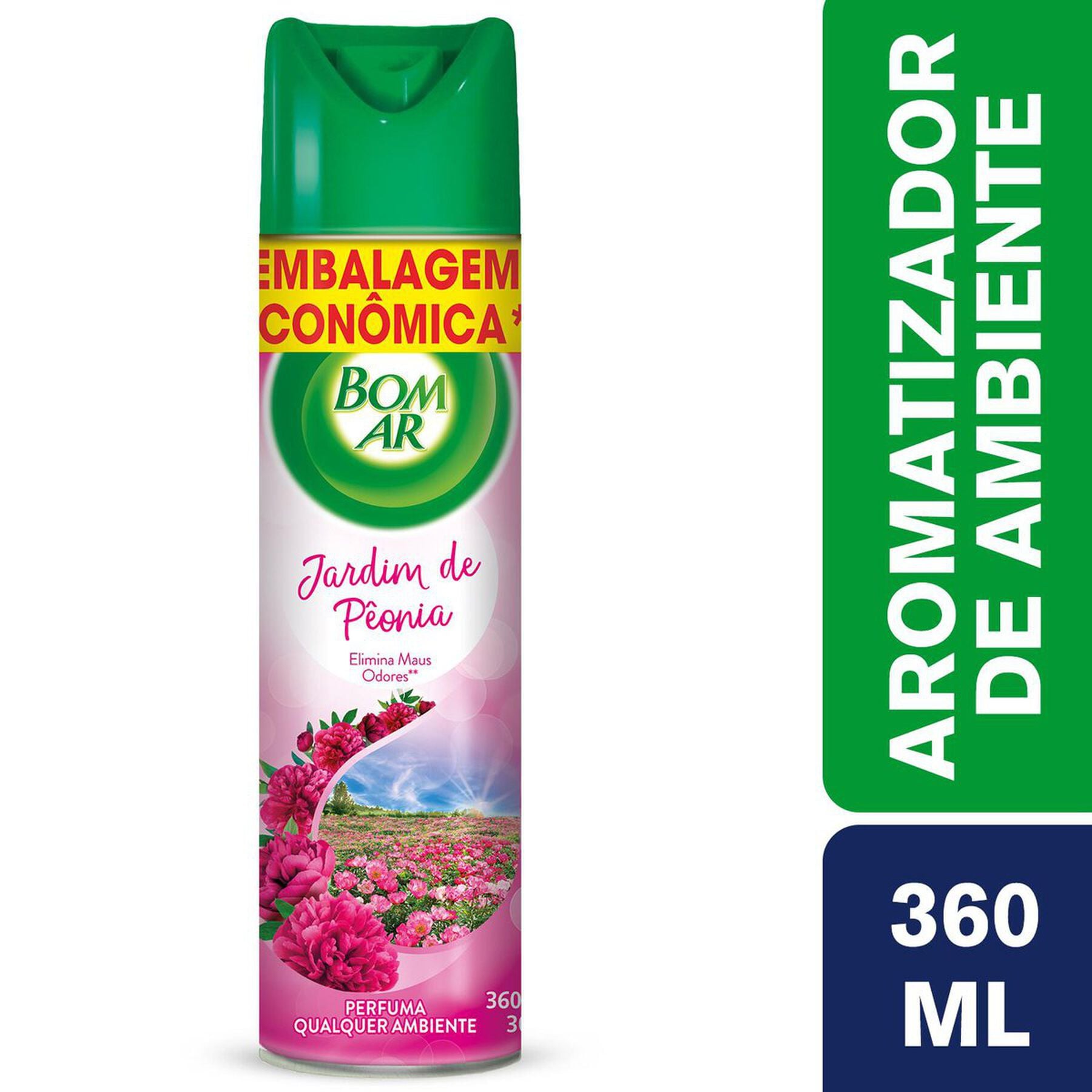Neutralizador de Odores Jardim de P&ecirc;onia Bom Ar Frasco 360ml - Embalagem Econ&ocirc;mica
