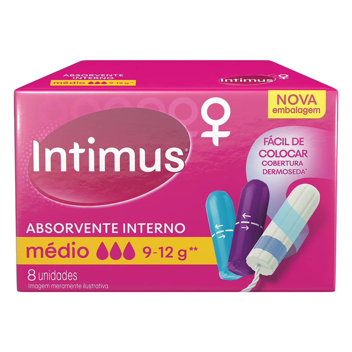 Absorvente Interno M&eacute;dio Intimus Caixa C/8 Unidades