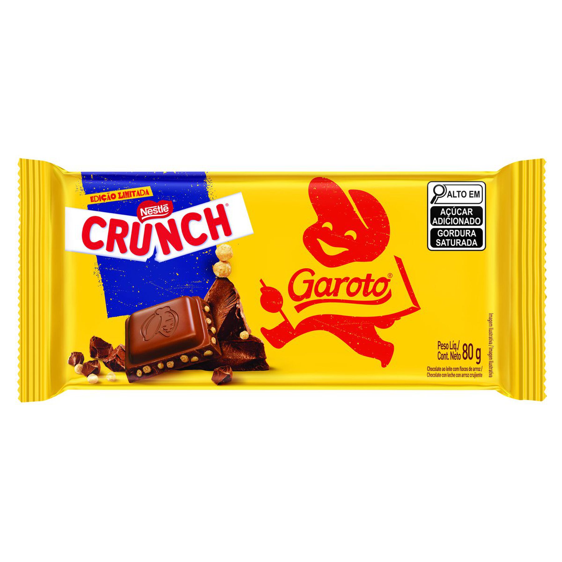 Chocolate ao Leite Crunch Garoto Pacote 80g