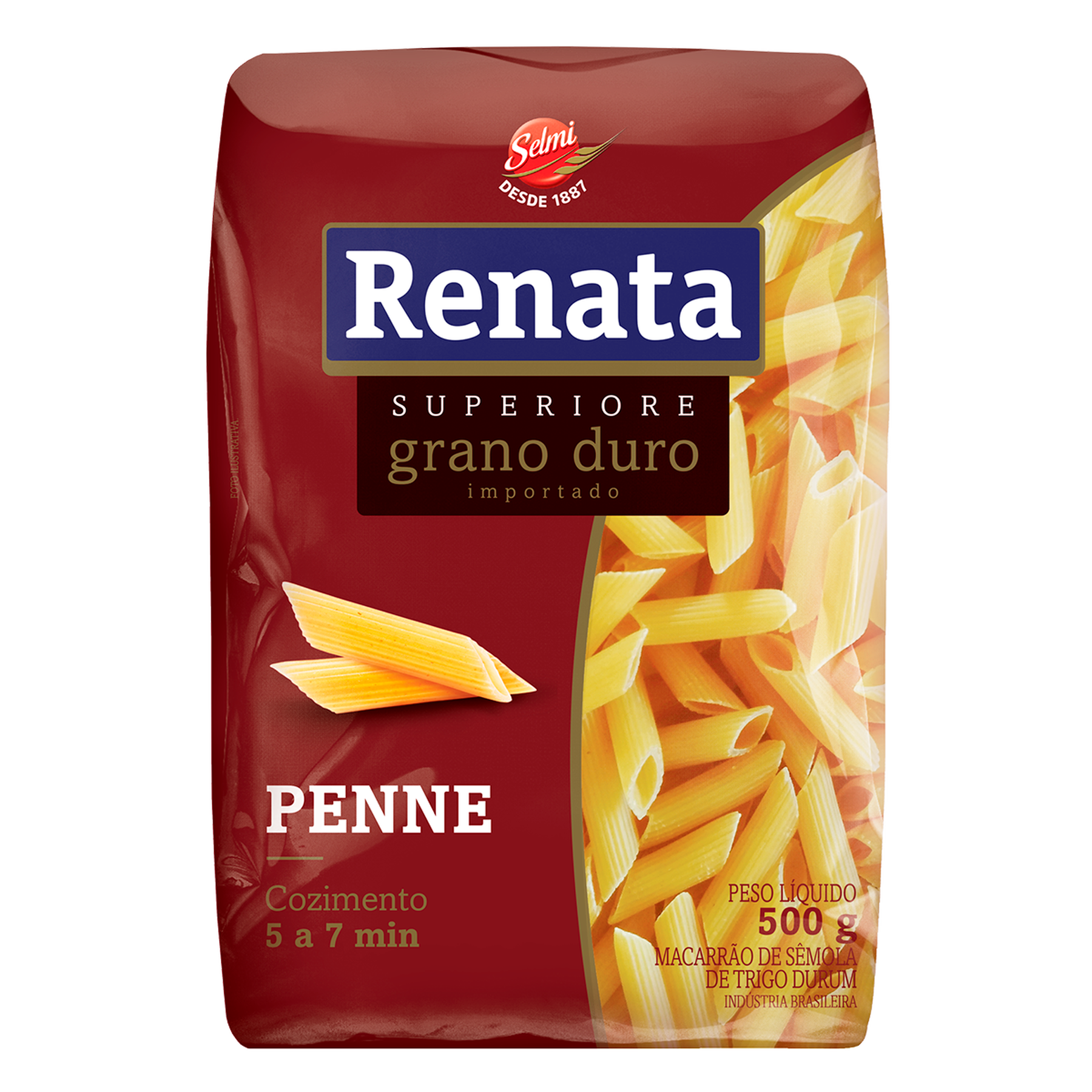 Macarr&atilde;o de S&ecirc;mola de Trigo Grano Duro Penne Renata Superiore Pacote 500g&nbsp;