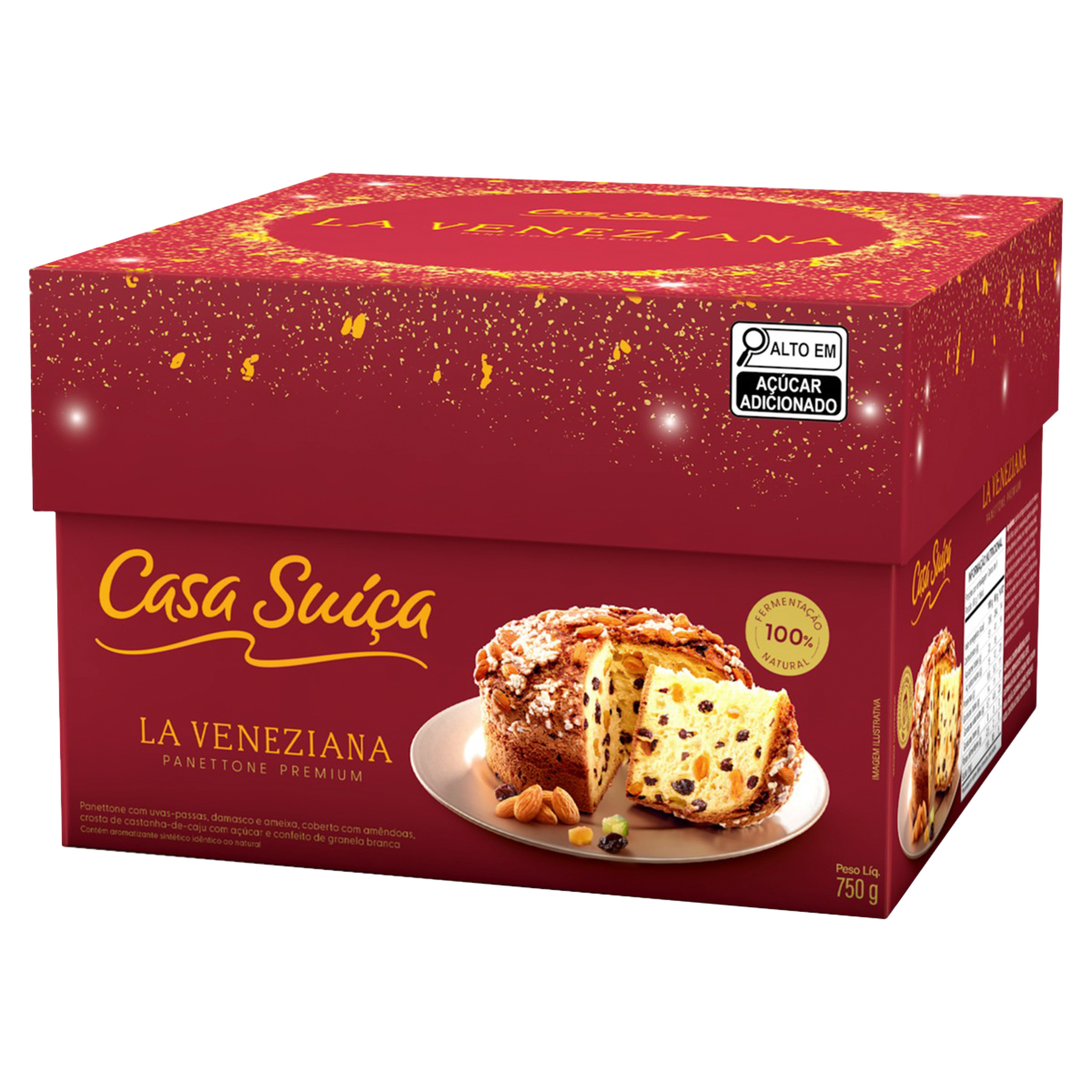 Panettone Premium com Frutas La Veneziana Casa Suíça Caixa 750g