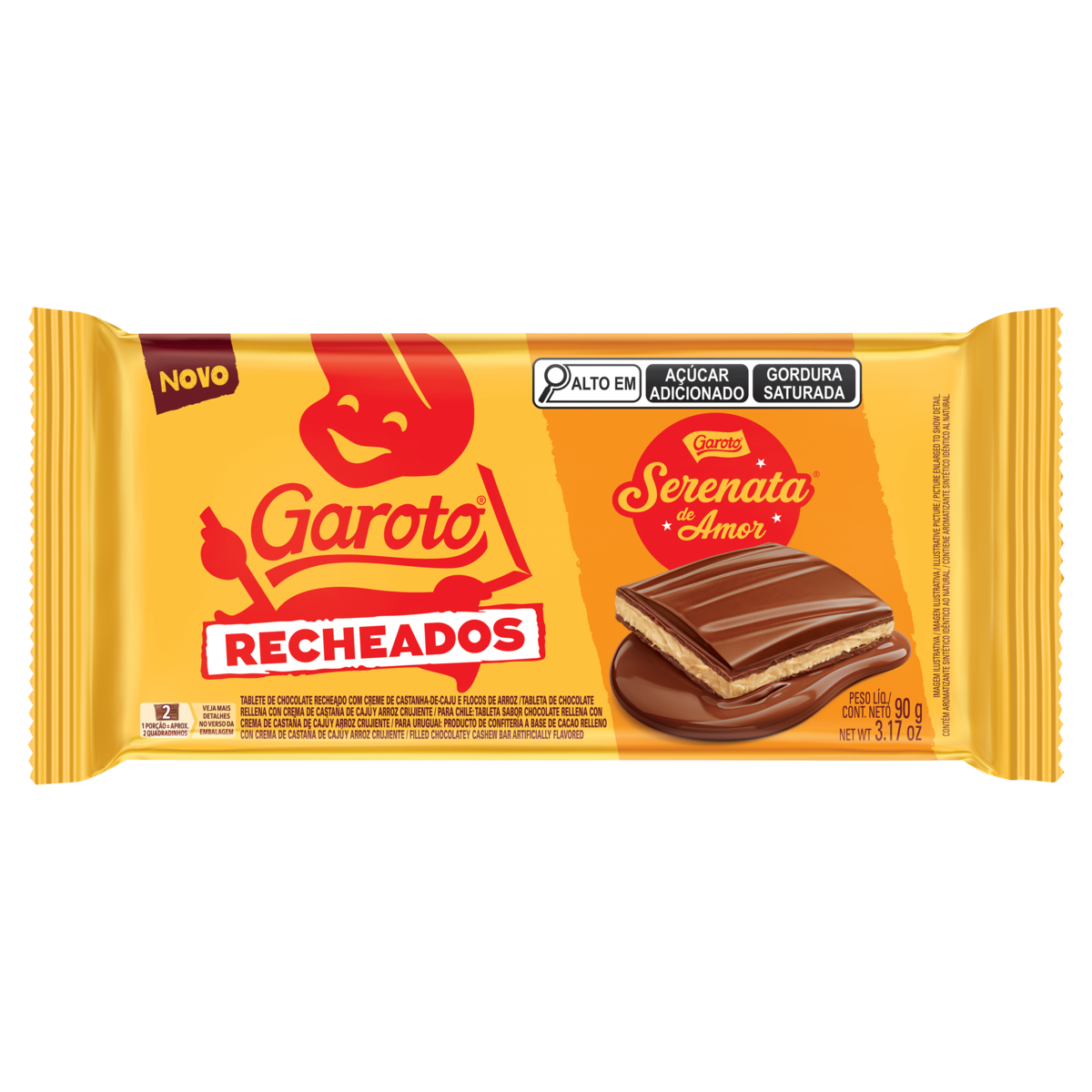 Chocolate Recheio Serenata de Amor Garoto Recheados Pacote 90g