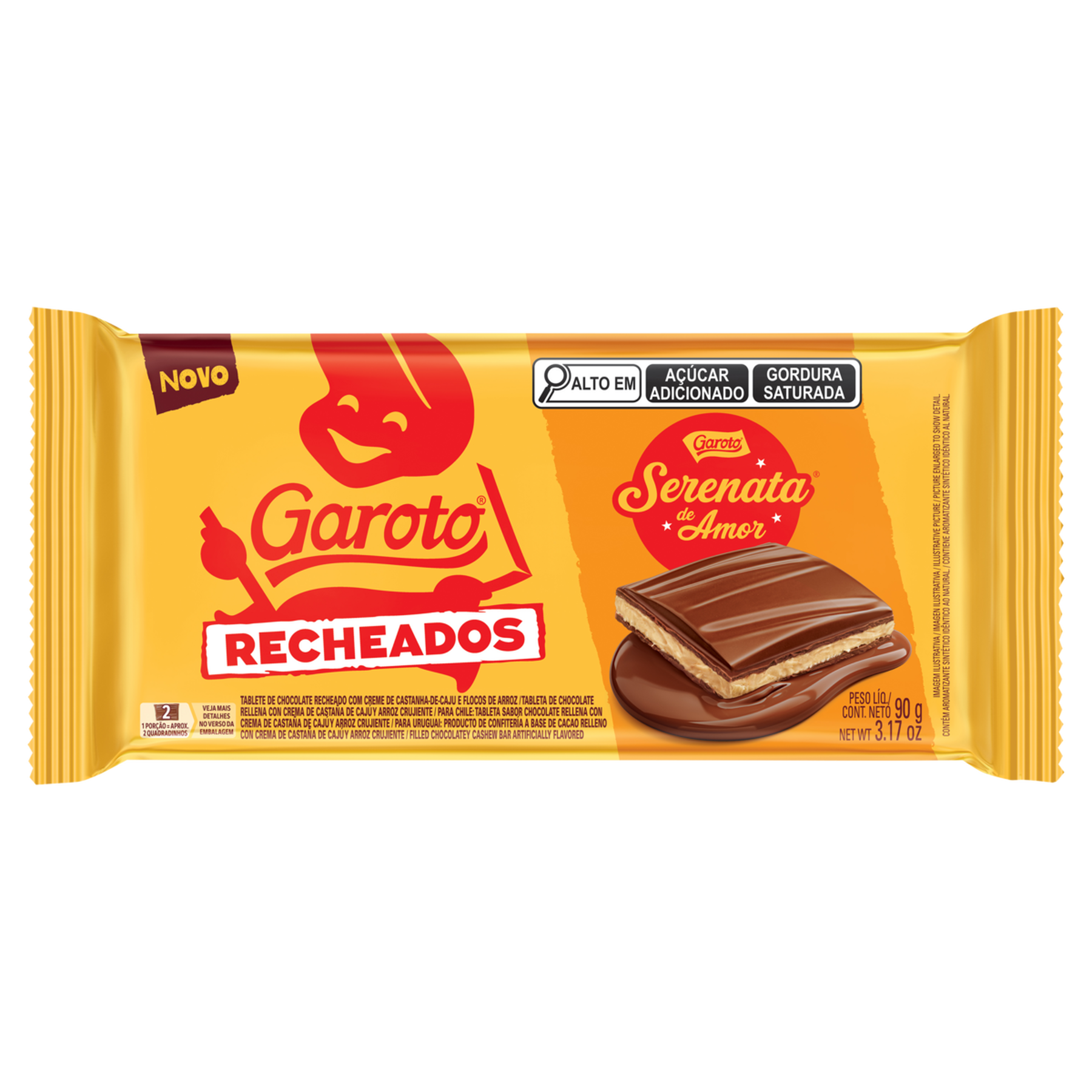 Chocolate Recheio Serenata de Amor Garoto Recheados Pacote 90g
