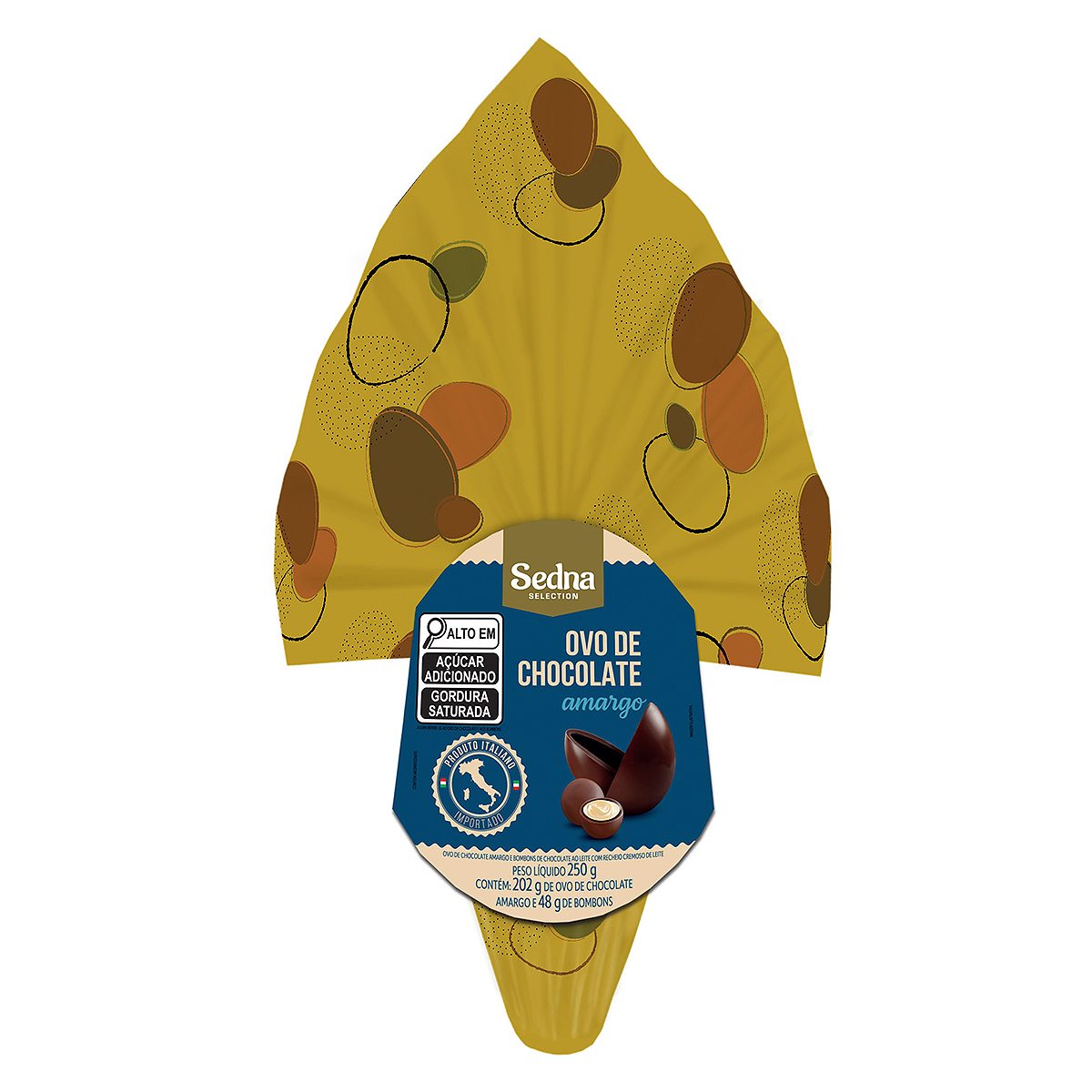 Ovo de P&aacute;scoa Meio Amargo Sedna 250g