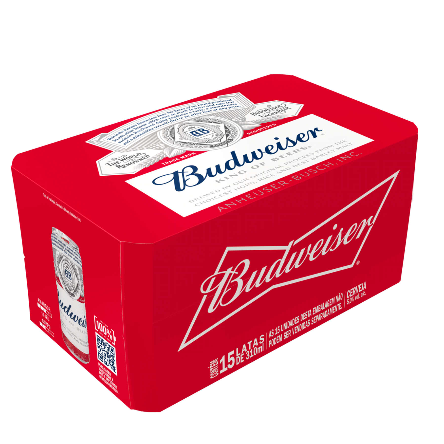 Cerveja Lager Budweiser Lata 310ml - Pack C/15 Unidades