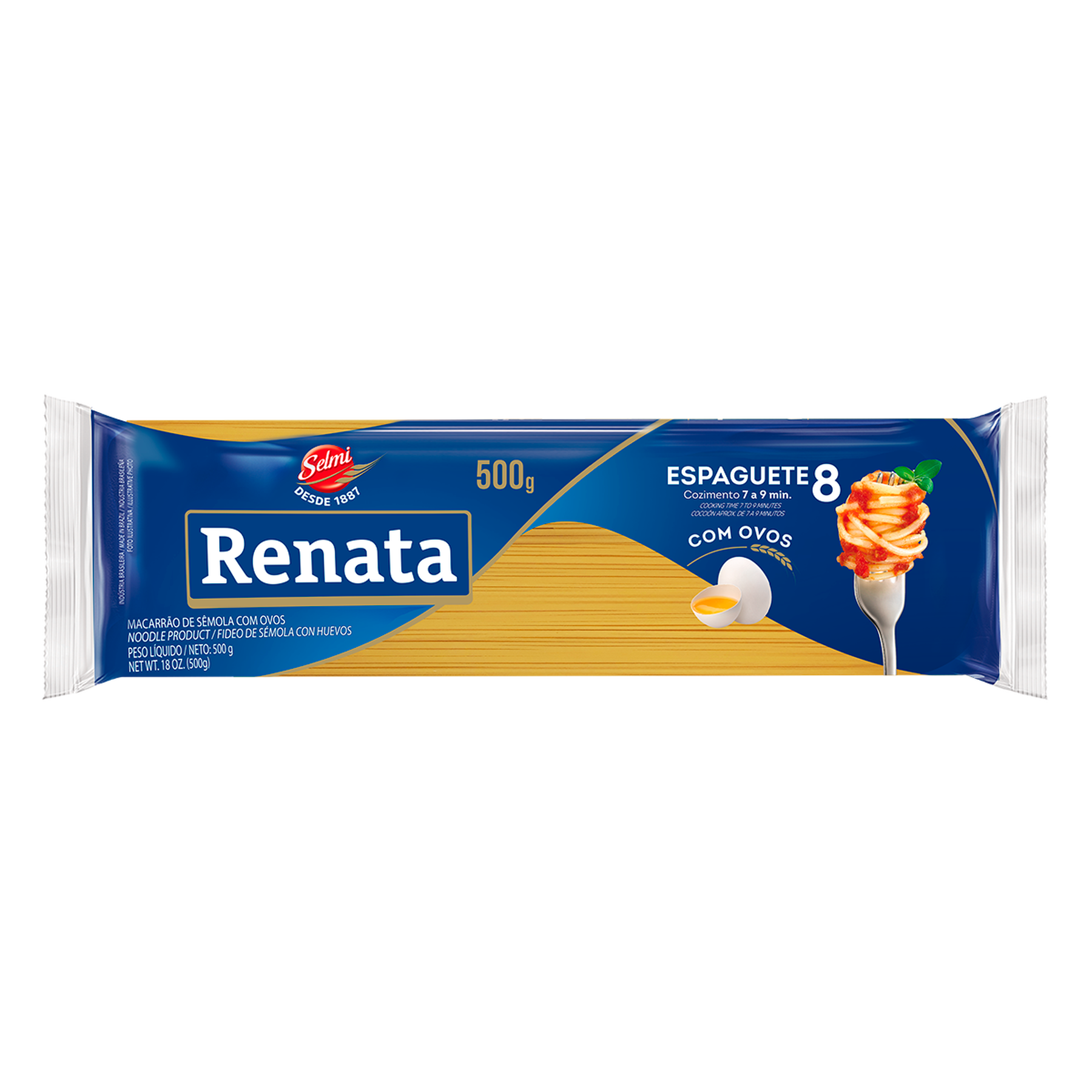 Macarr&atilde;o de S&ecirc;mola com Ovos Espaguete 8 Renata Pacote 500g&nbsp;