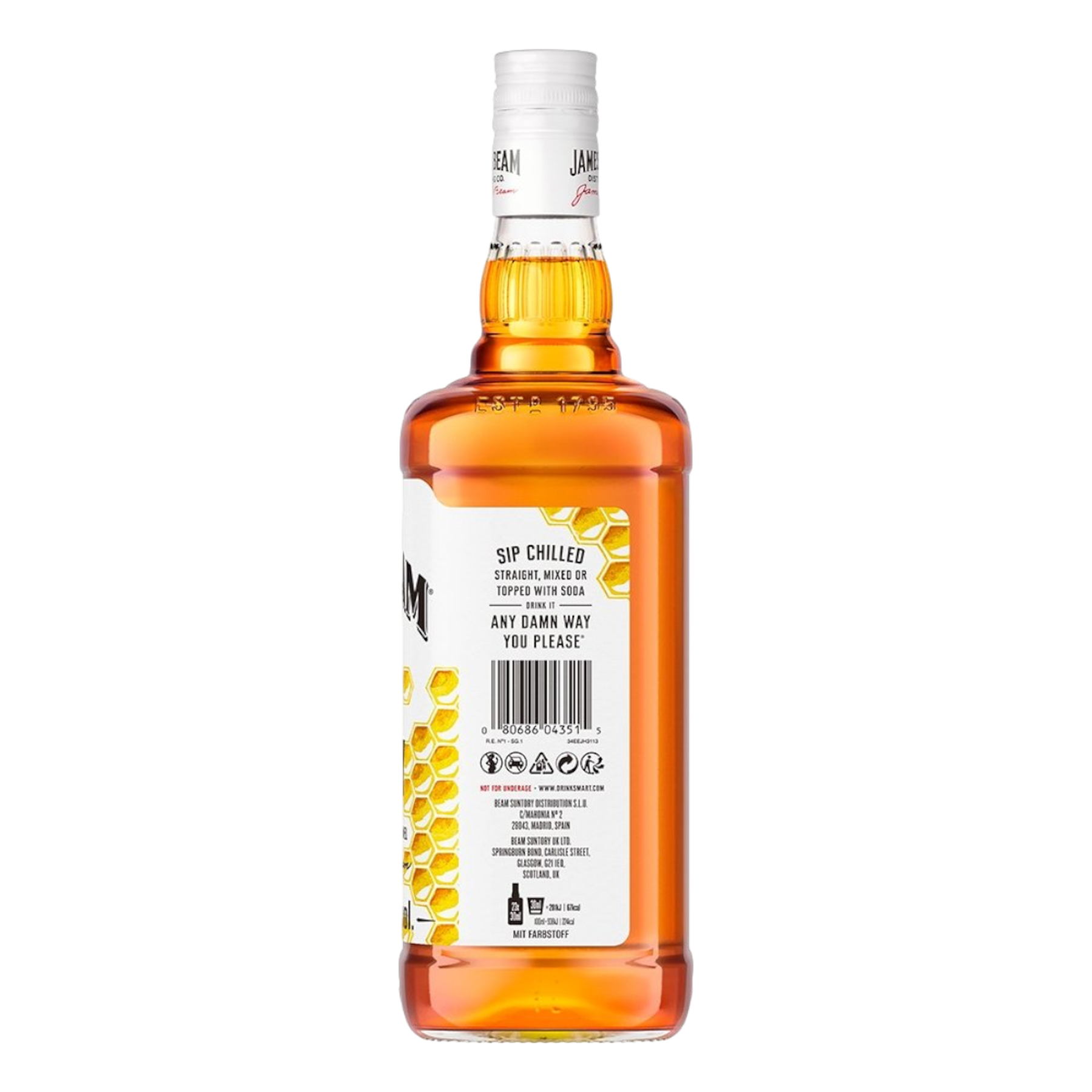 Whisky Honey Jim Beam Garrafa 1l