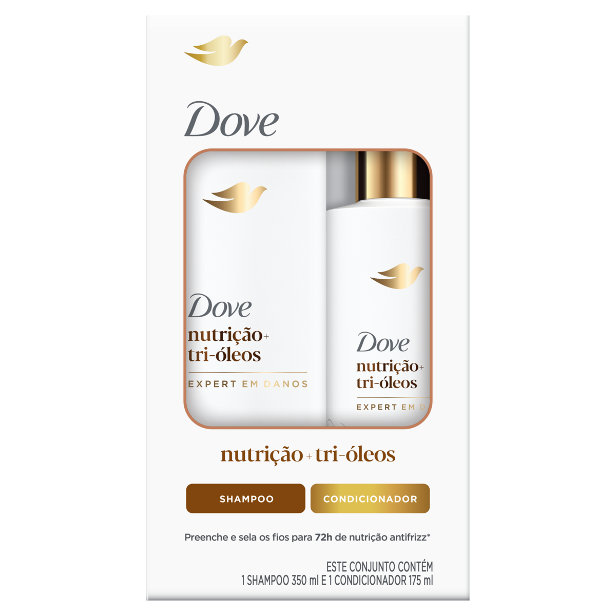 Shampoo 350ml + Condicionador 175ml Dove Nutri&ccedil;&atilde;o + Tri-&Oacute;leos