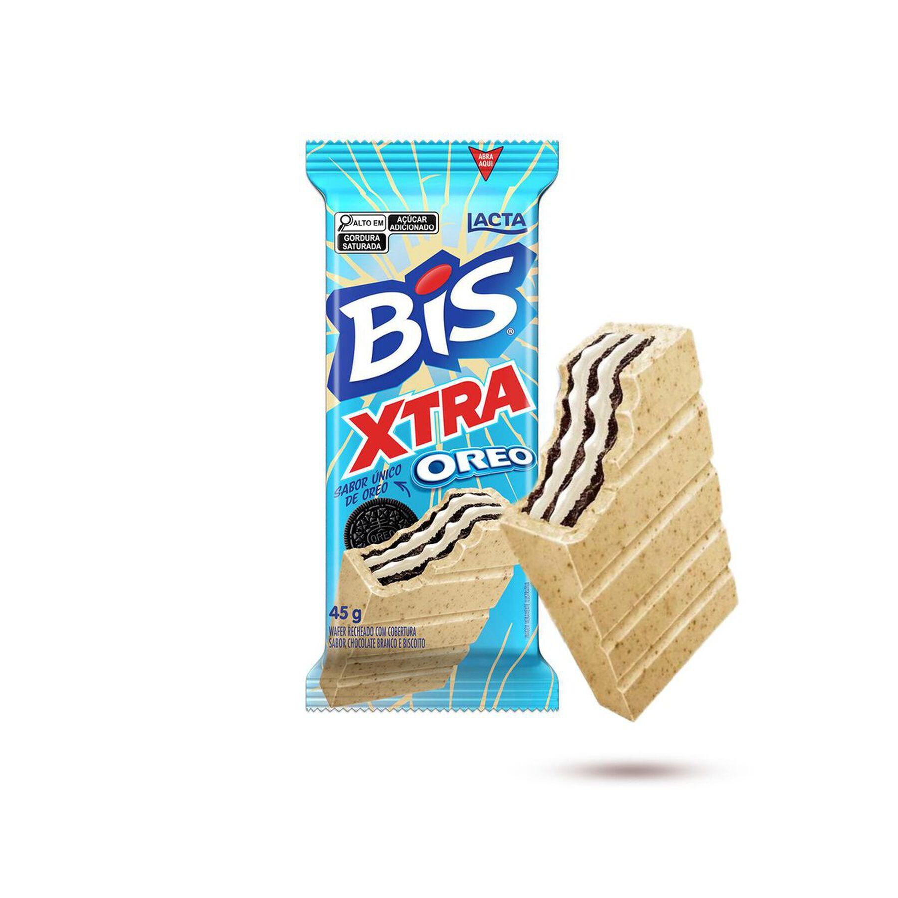 Bis Xtra Oreo (Wafer recheado e com cobertura sabor chocolate branco e biscoito) 45g