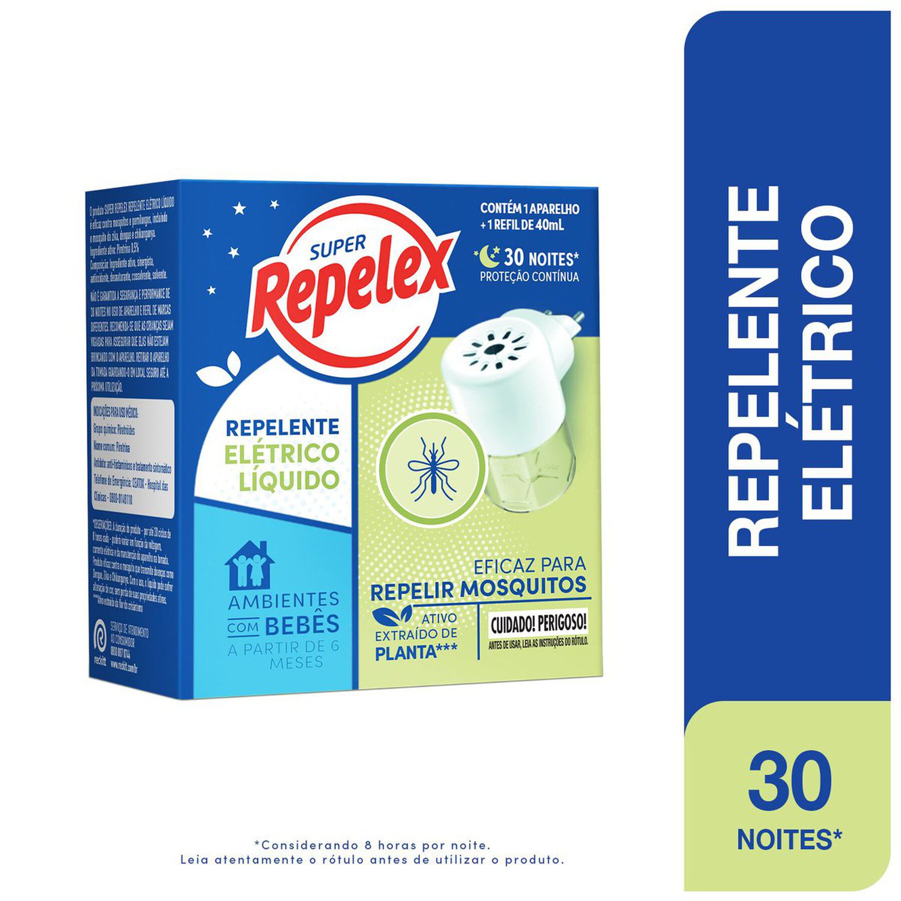 Aparelho El&eacute;trico + Refil Repelente L&iacute;quido 30 Noites Super Repelex 40ml