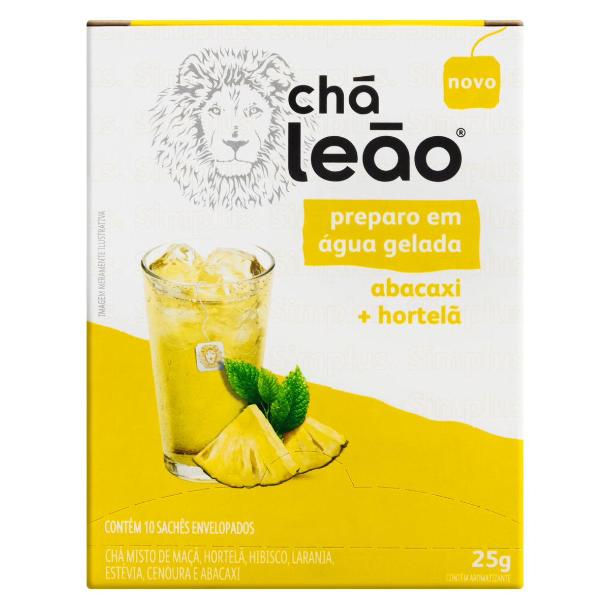 Ch&aacute; Abacaxi + Hortel&atilde; Ch&aacute; Le&atilde;o Caixa 25g C/10 Unidades
