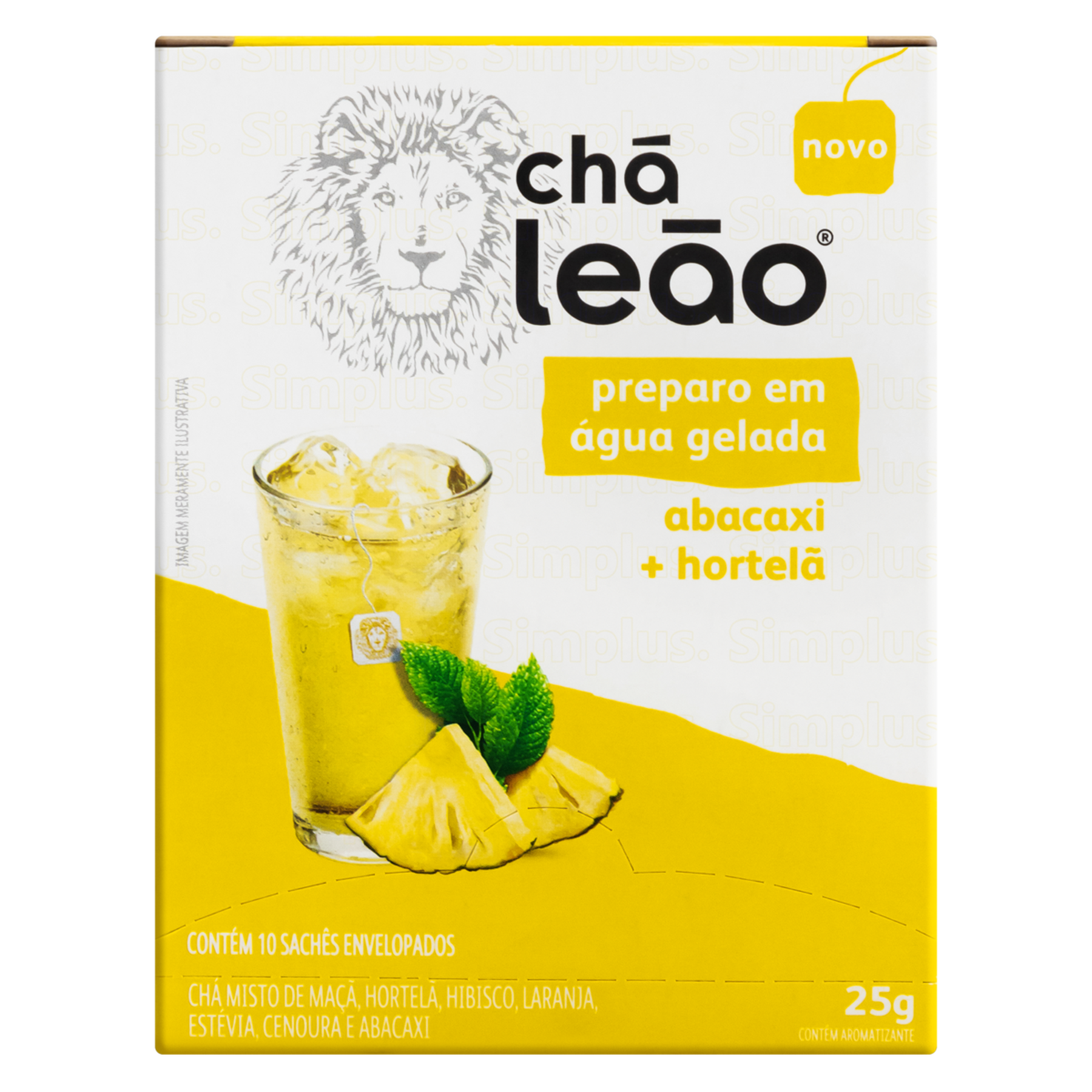 Ch&aacute; Abacaxi + Hortel&atilde; Ch&aacute; Le&atilde;o Caixa 25g C/10 Unidades
