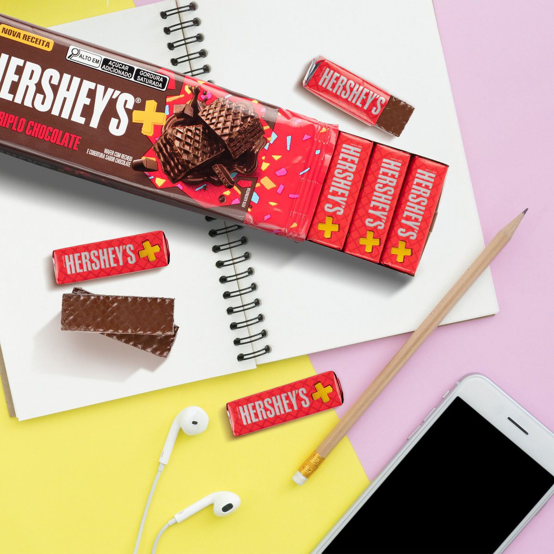 Wafer Recheio E Cobertura Triplo Chocolate Hershey's Mais 102g