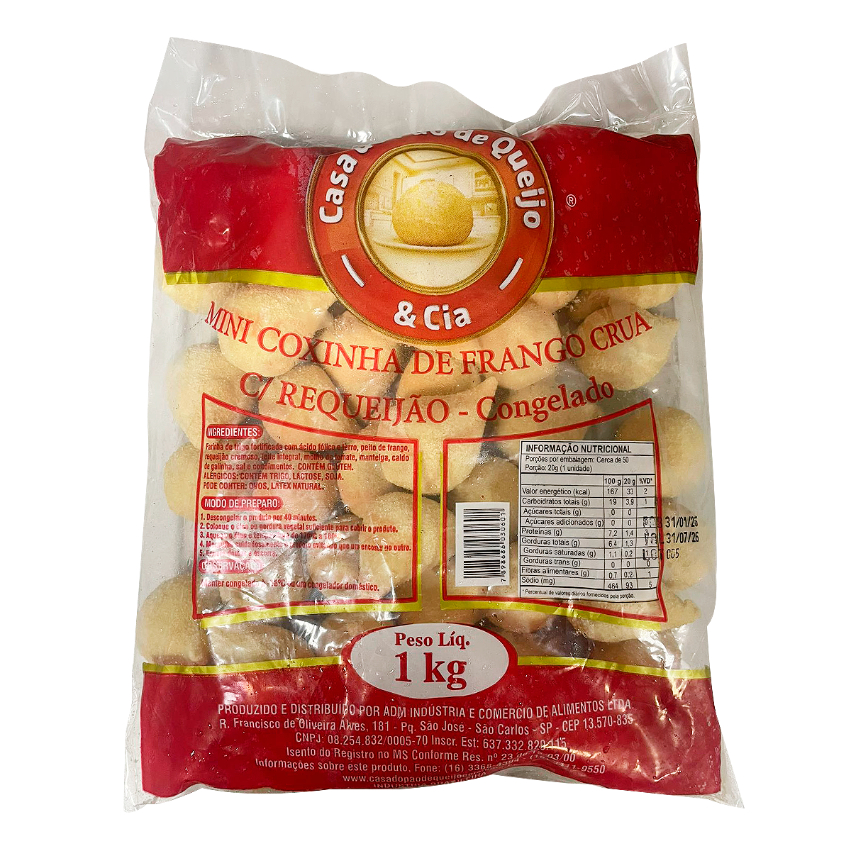 Mini Coxinha de Frango com Requeij&atilde;o Casa do P&atilde;o de Queijo Pacote 1kg