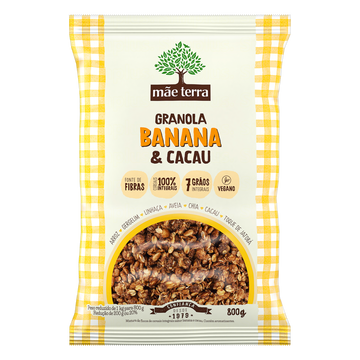 Granola Banana & Cacau Mãe Terra Pacote 800g