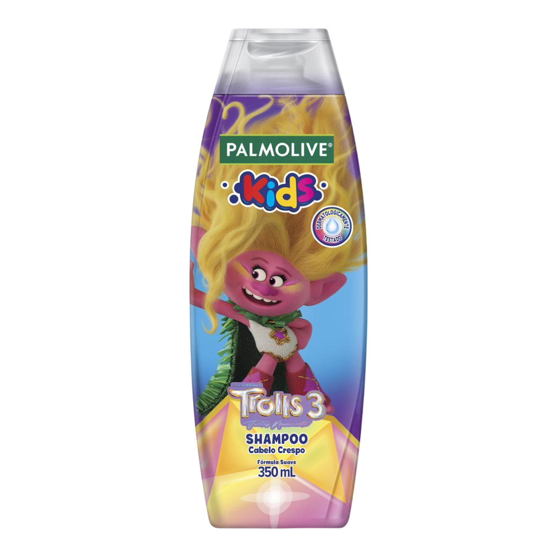 Shampoo Infantil Cabelo Crespo Trolls 3 Palmolive Kids Frasco 350ml