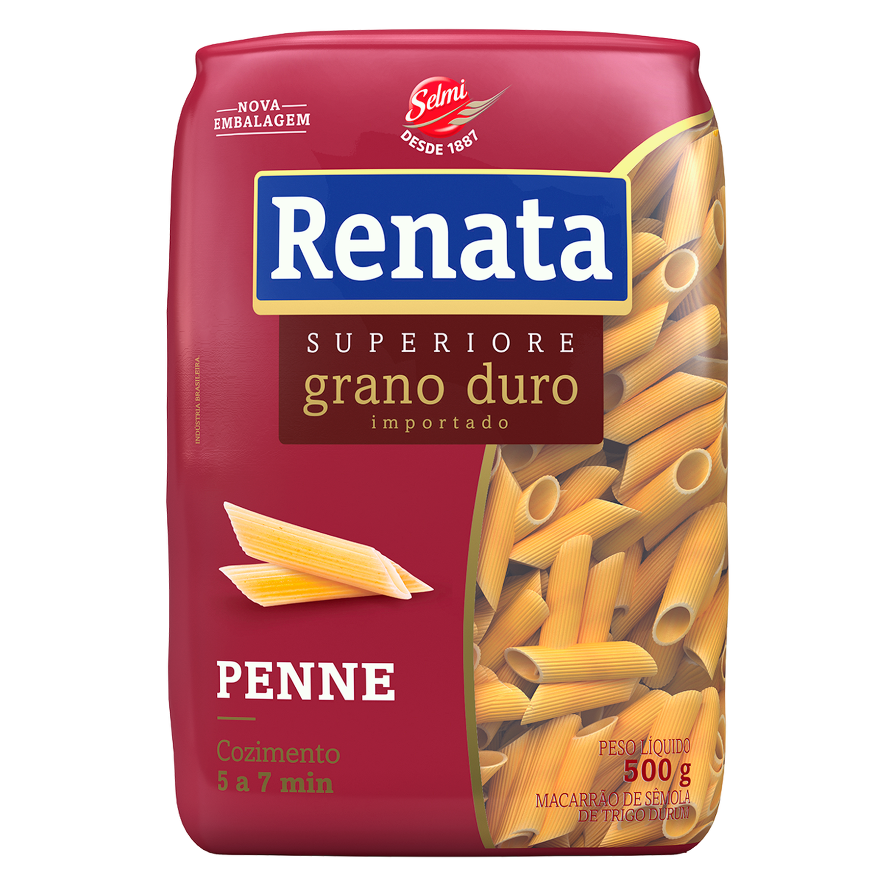 Macarr&atilde;o de S&ecirc;mola de Trigo Grano Duro Penne Renata Superiore Pacote 500g&nbsp;
