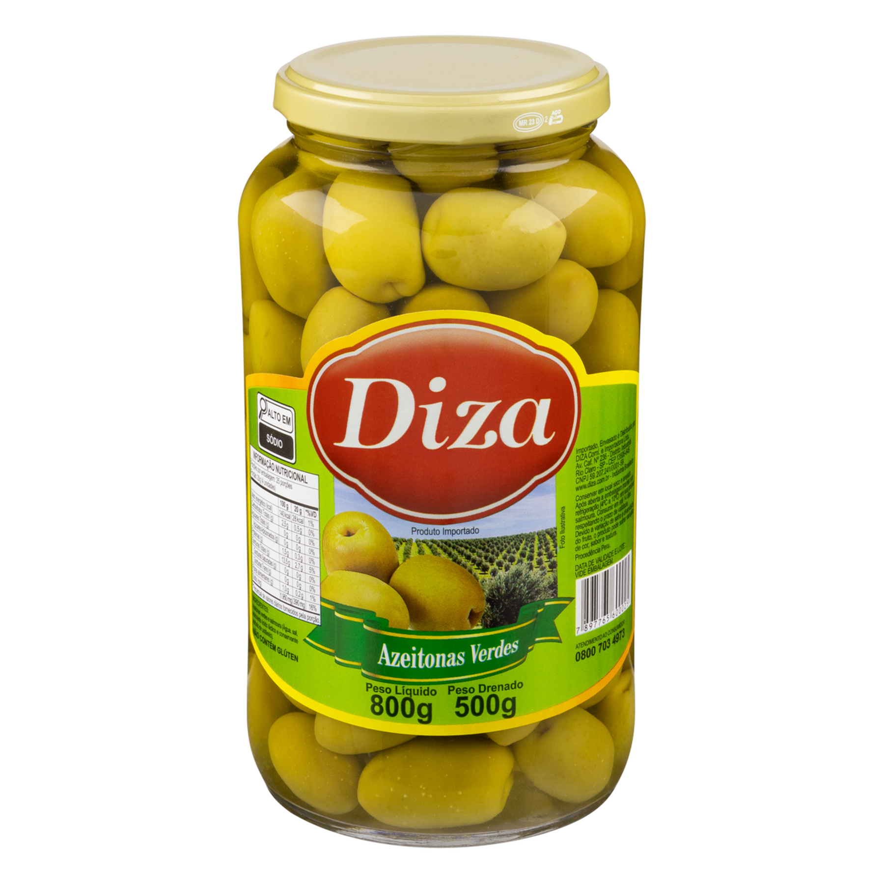 Azeitona Verde em Conserva Diza Vidro 500g