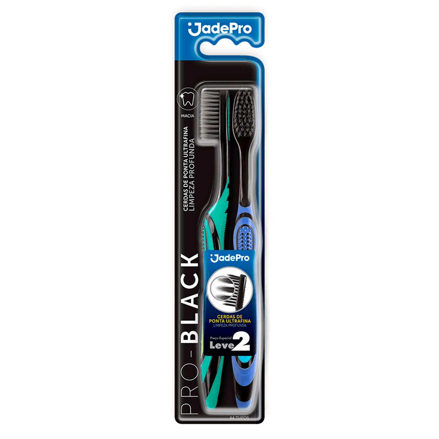 Escova Dental Macia Pro-Black JadePro C/2 Unidades