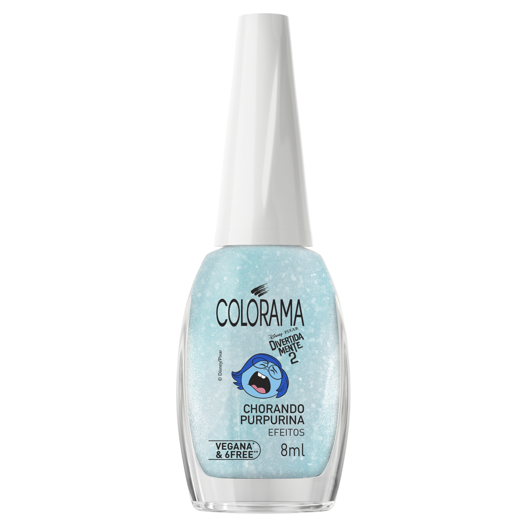 Esmalte Efeitos Chorando Purpurina Divertida Mente Colorama 8ml