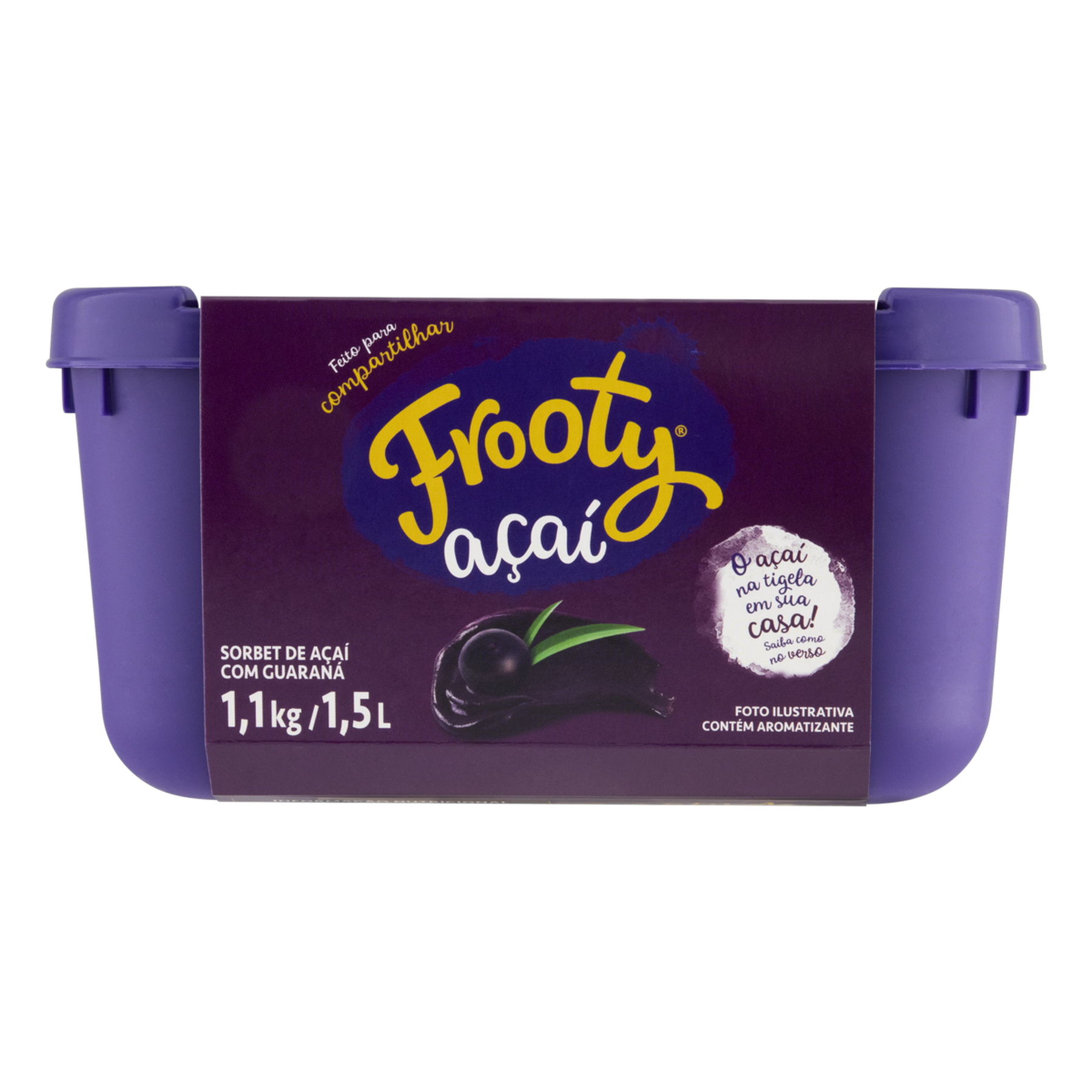 Sorbet Açaí com Guaraná Frooty Pote 1.5l