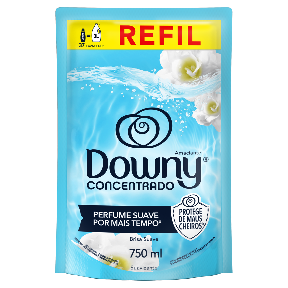 Amaciante de Roupa Concentrado Brisa Suave Downy Sach&ecirc; 750ml Refil