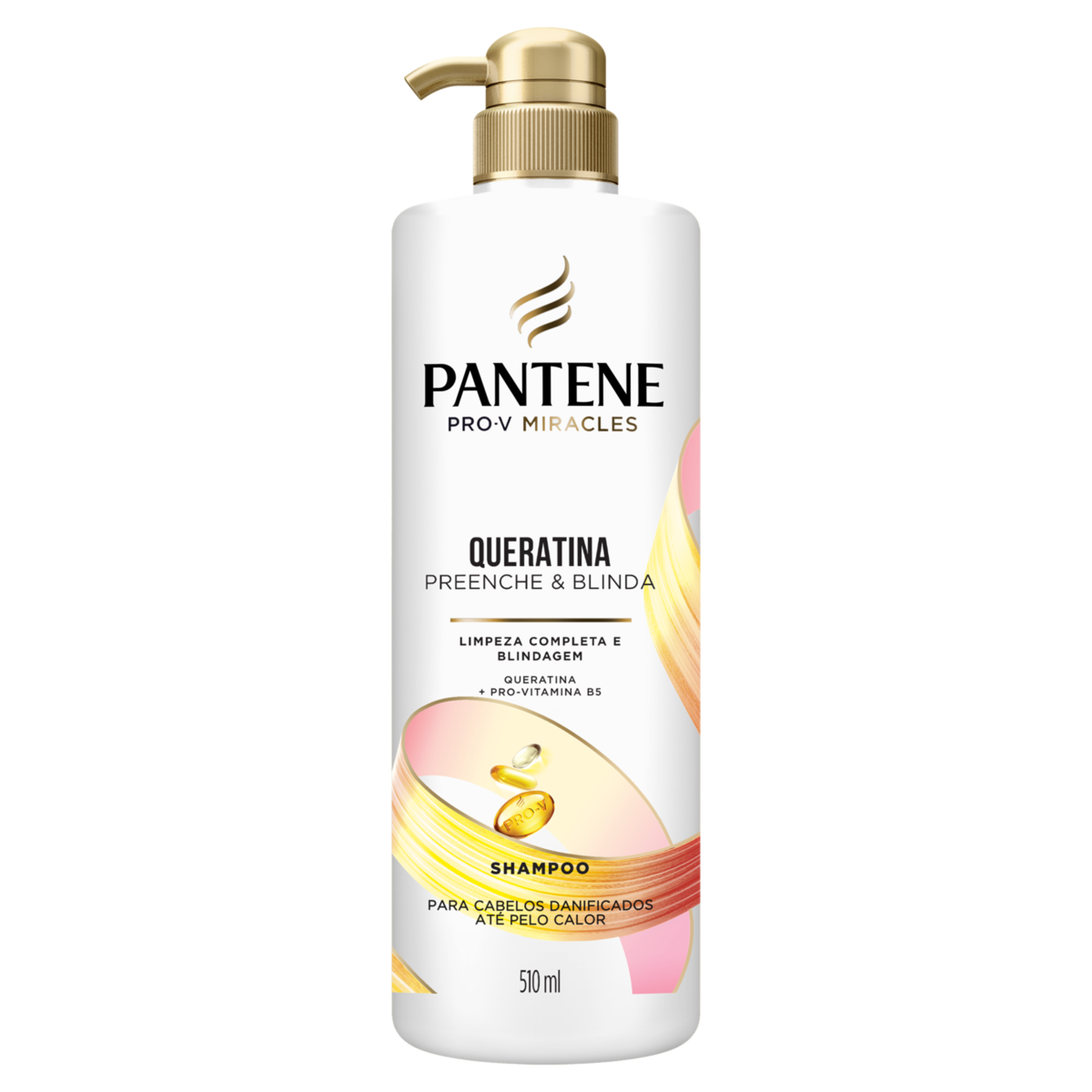 Shampoo Pantene Queratina Preenche e Blinda Frasco 510ml Pump
