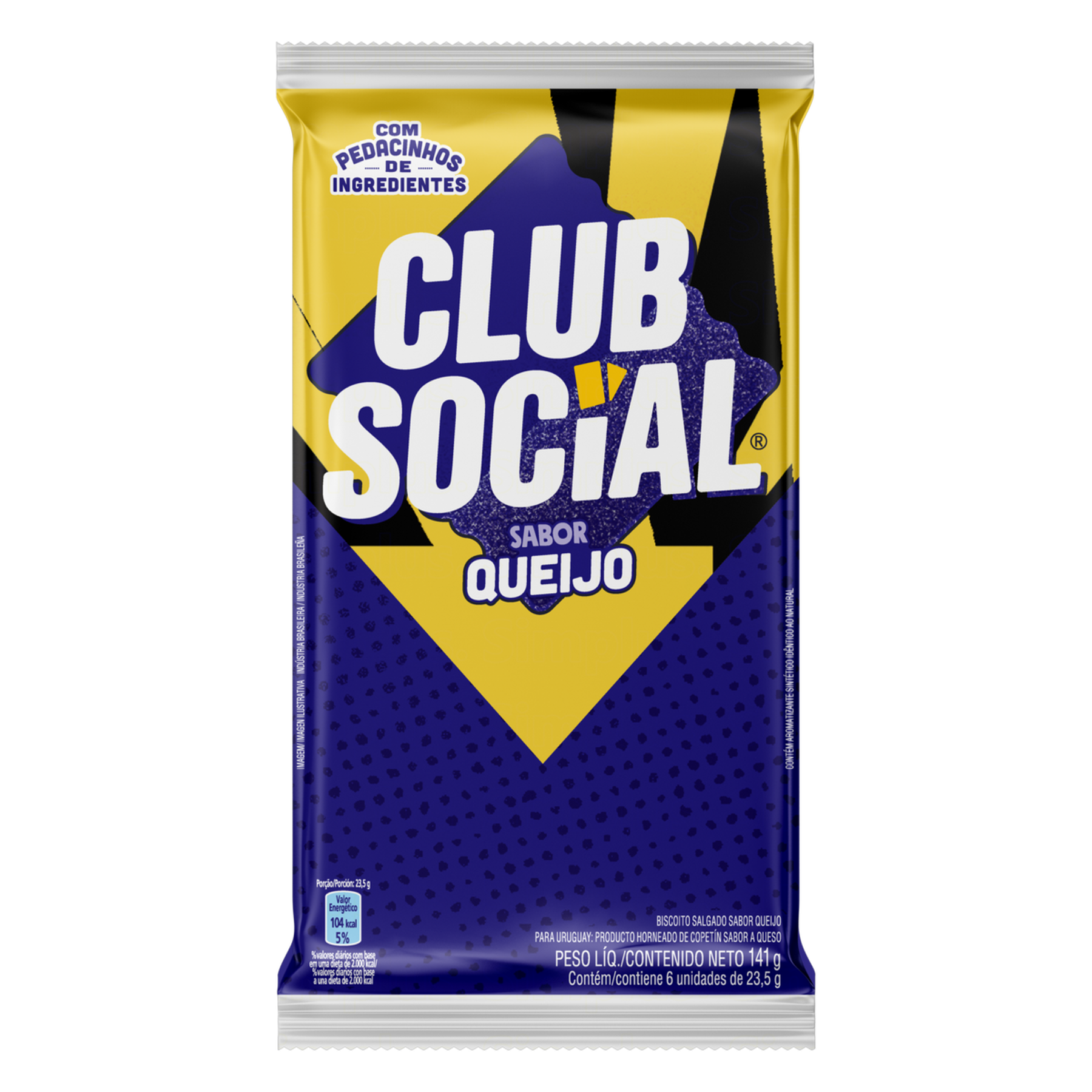 Pack Biscoito Queijo Club Social Pacote 141g 6 Unidades