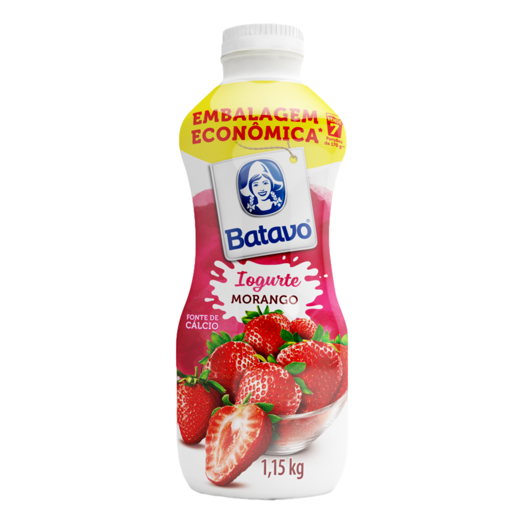 Iogurte Parcialmente Desnatado Morango Batavo Garrafa 1,15kg