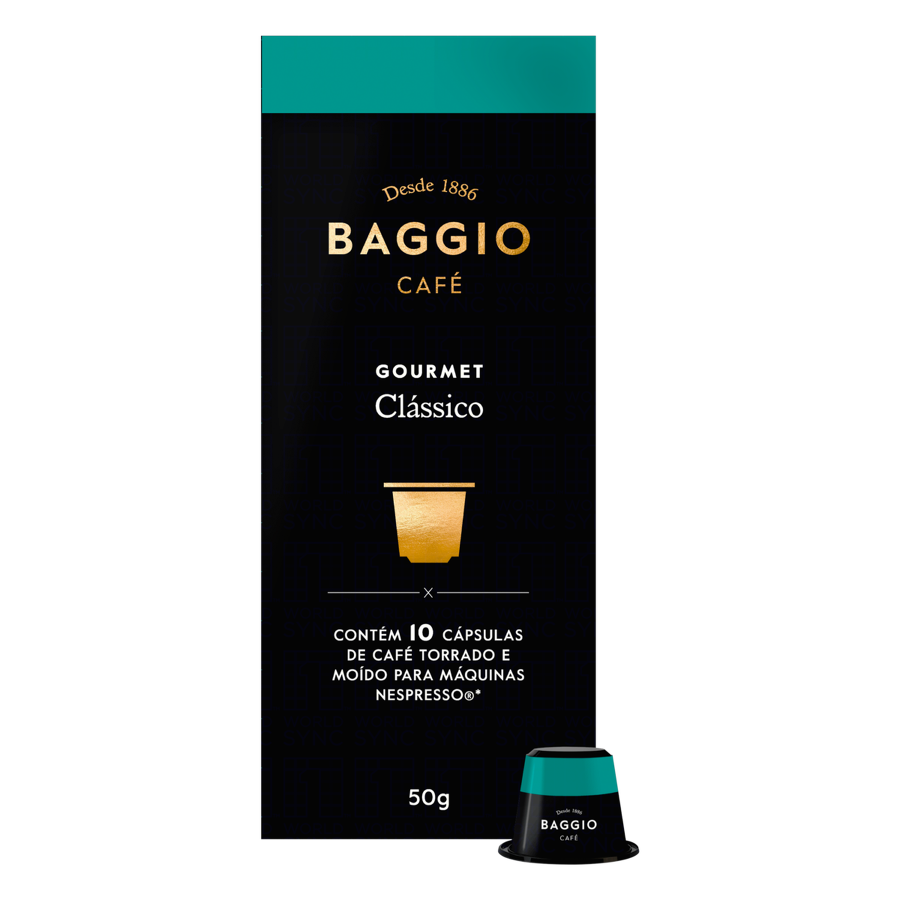 Caf&eacute; em C&aacute;psula Torrado e Mo&iacute;do Cl&aacute;ssico Baggio Gourmet Caixa 50g 10 C&aacute;psulas Nespresso