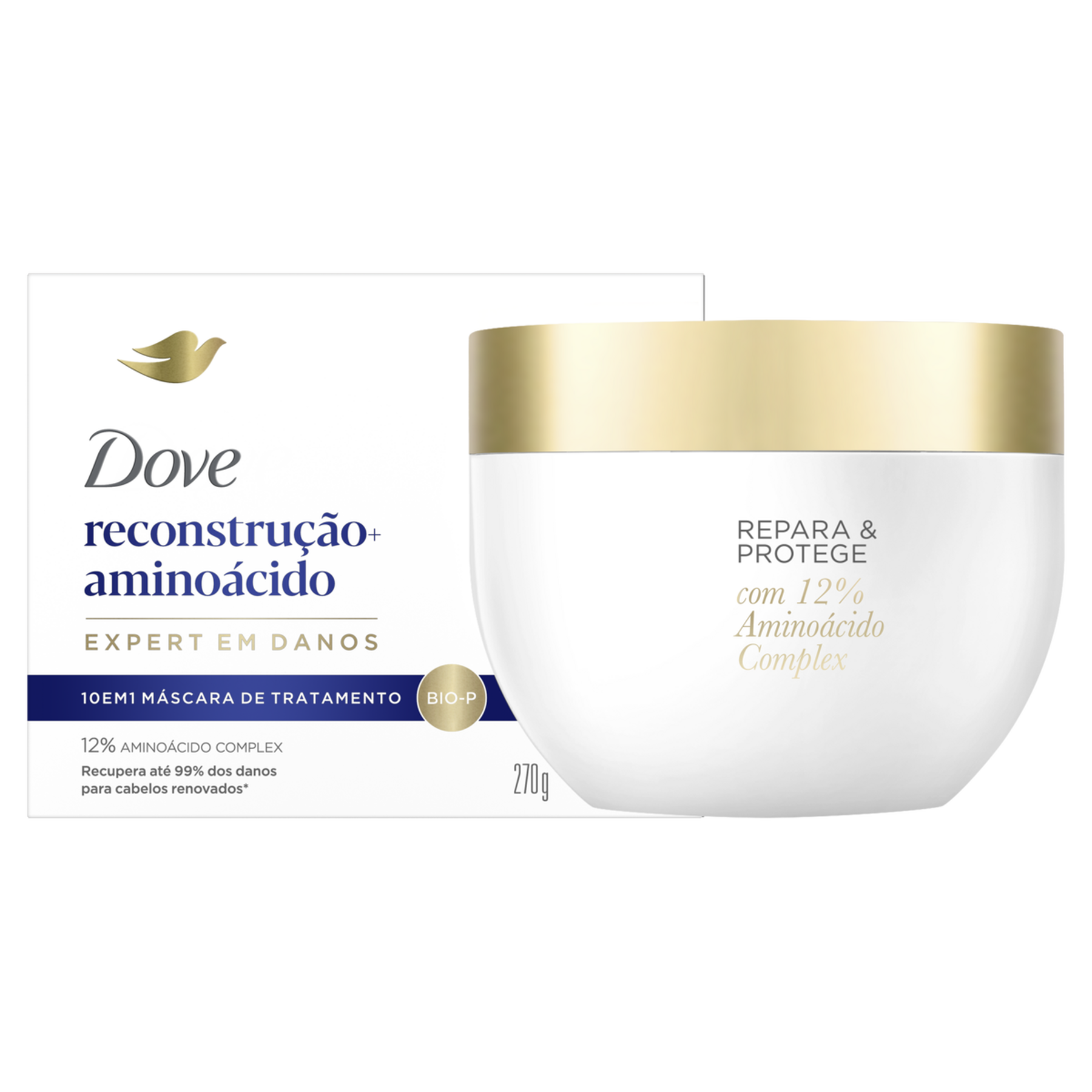 Máscara de Tratamento  Reconstrução + Aminoácido Dove Caixa 270g