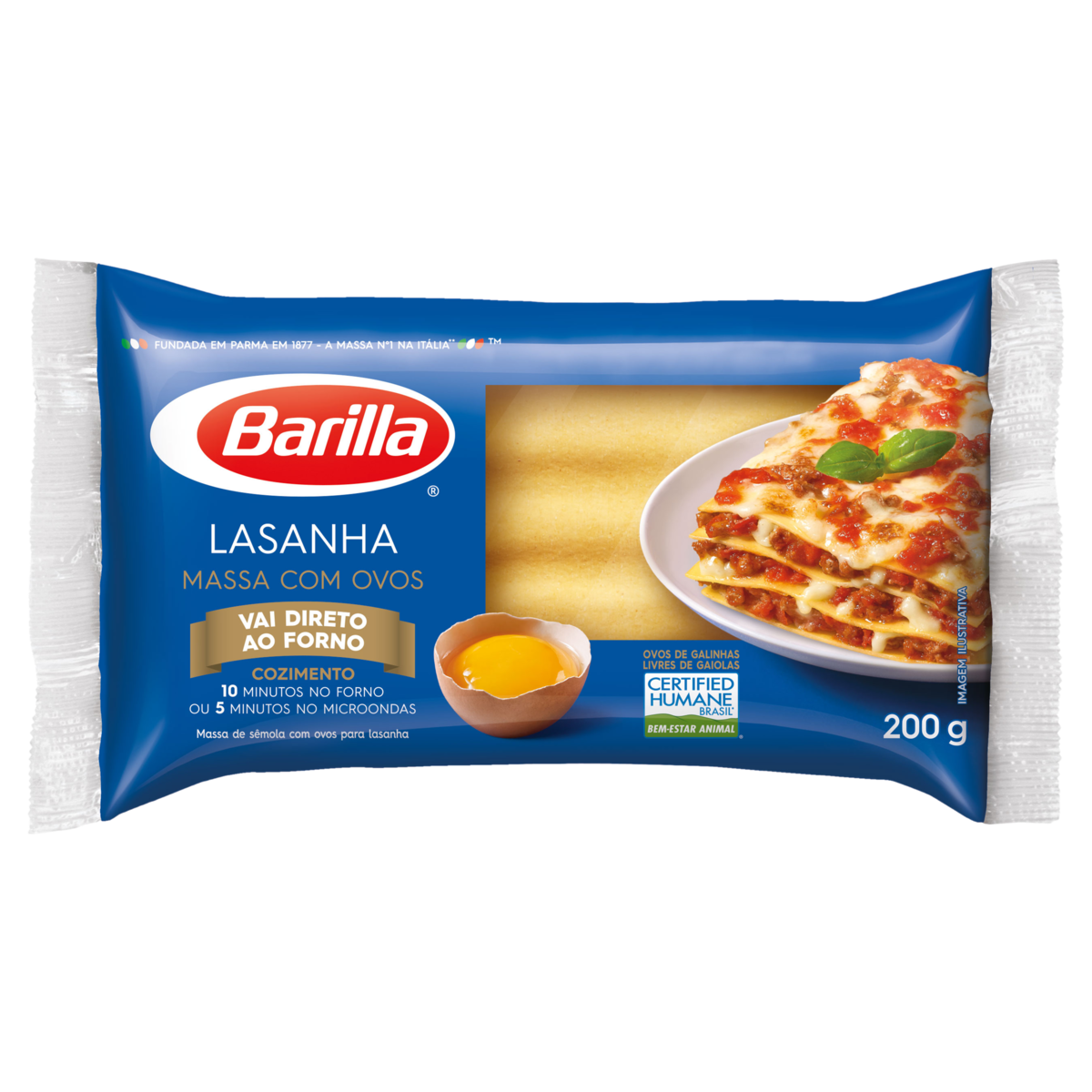 Massa com Ovos para Lasanha Barilla Pacote 200g&nbsp;