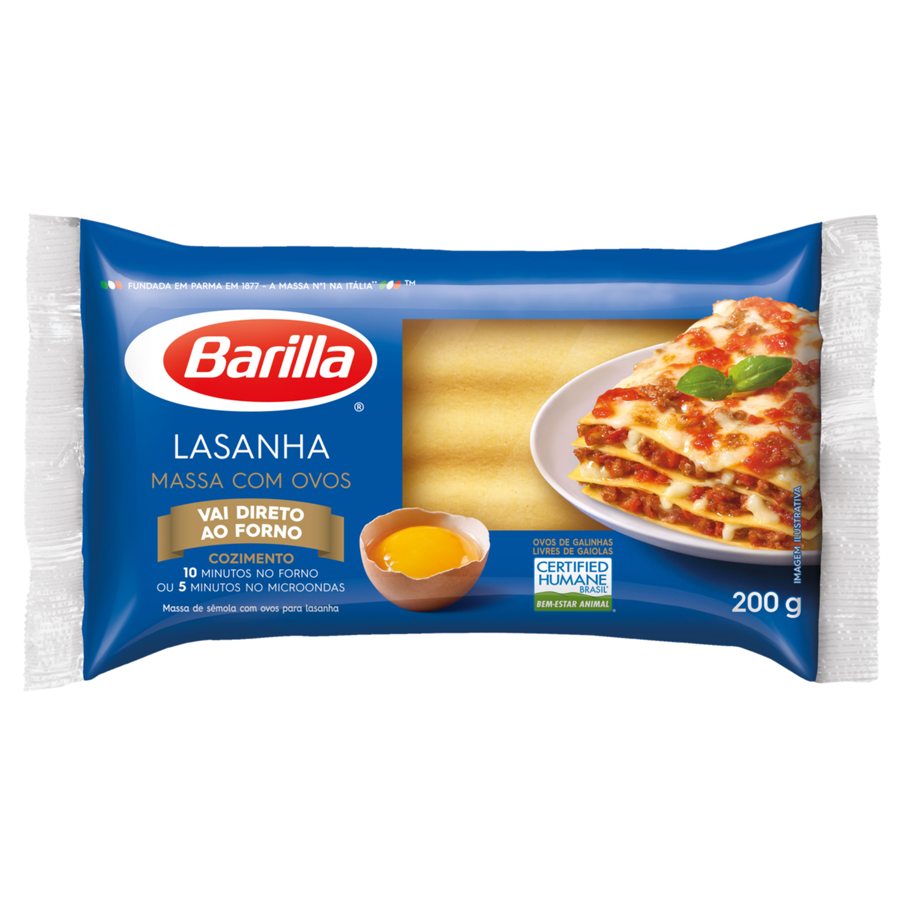 Massa com Ovos para Lasanha Barilla Pacote 200g